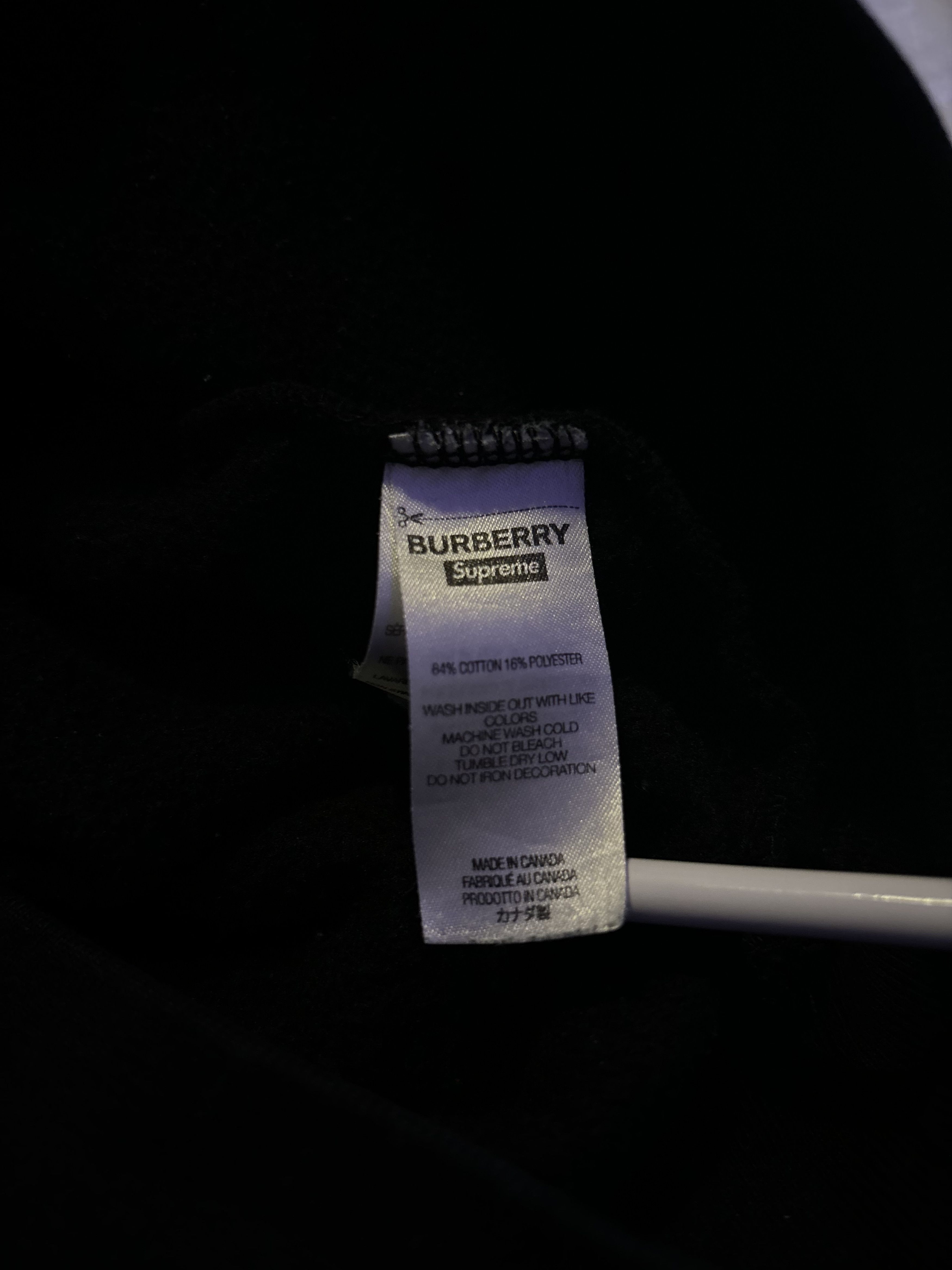 Burberry × Supreme Supreme x Burberry Box Logo Hooded Sweatshirt 'Black' Size US M / EU 48-50 / 2 - 9 Thumbnail