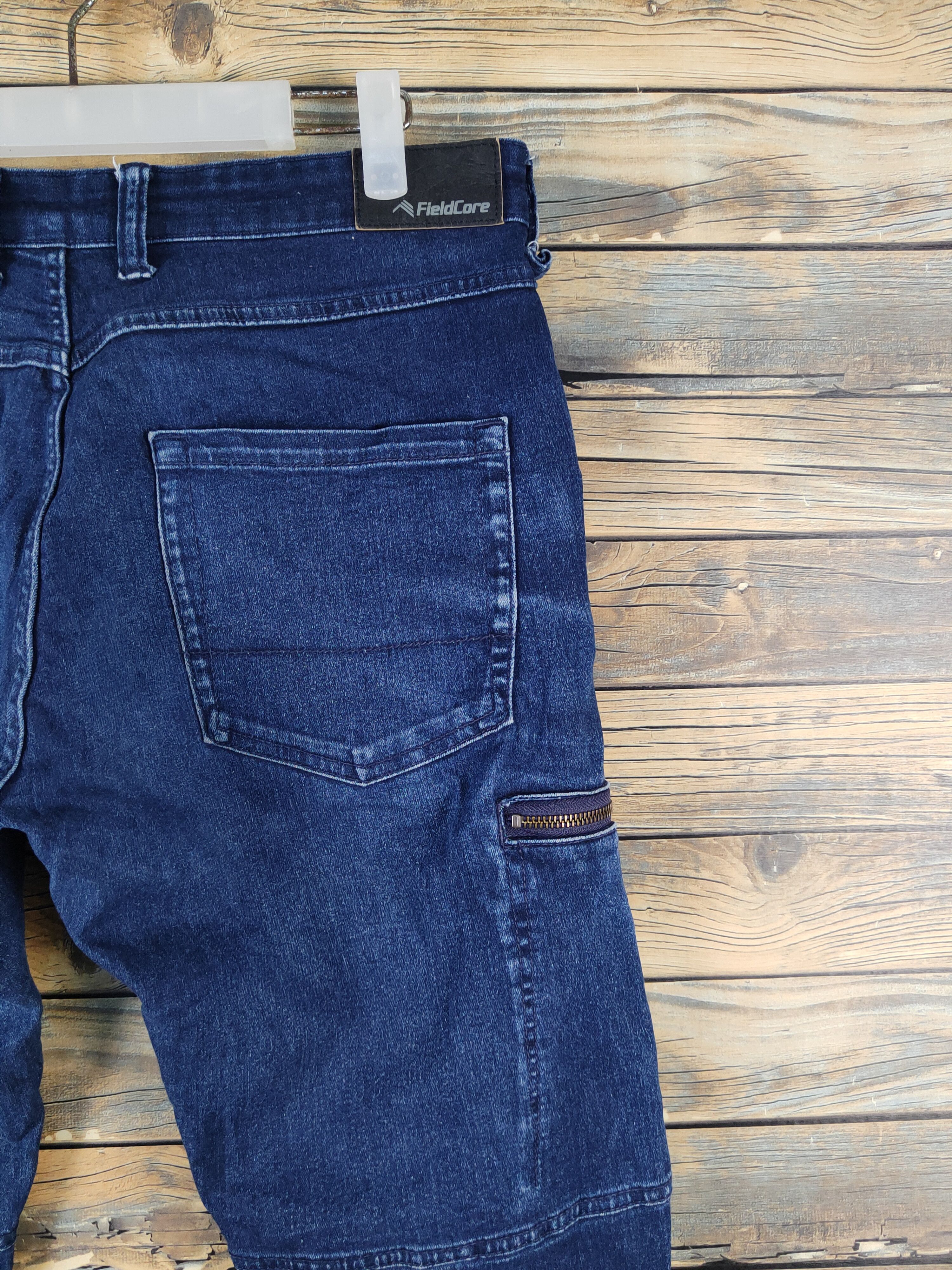 Japanese Brand FieldCore Dark Blue Distressed Ripped denim Jeans #W2064 Size US 32 / EU 48 - 10 Thumbnail