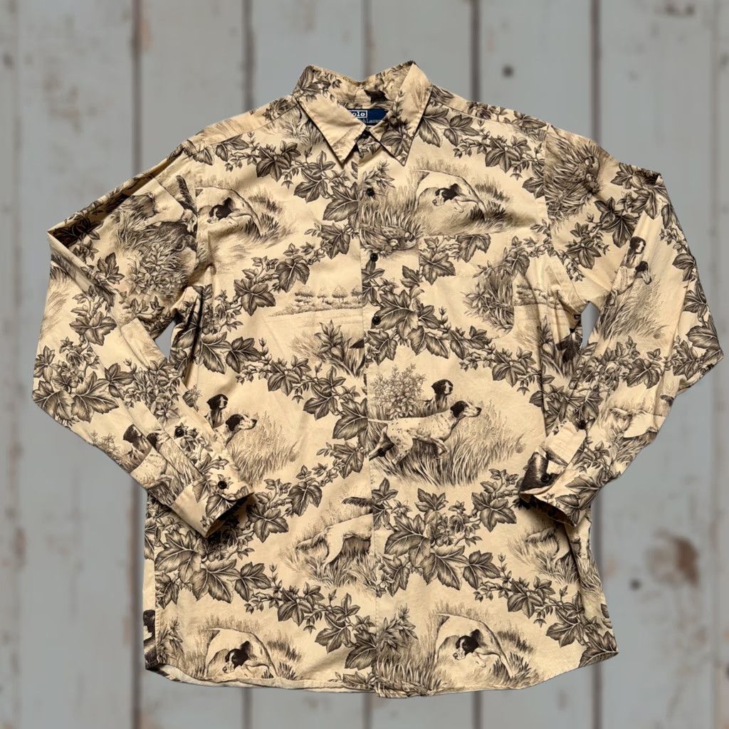 Polo Ralph Lauren Vintage Polo Ralph Lauren Dog Hunting Floral All Over Print Button Shirt L Mens Size US L / EU 52-54 / 3 - 1 Thumbnail