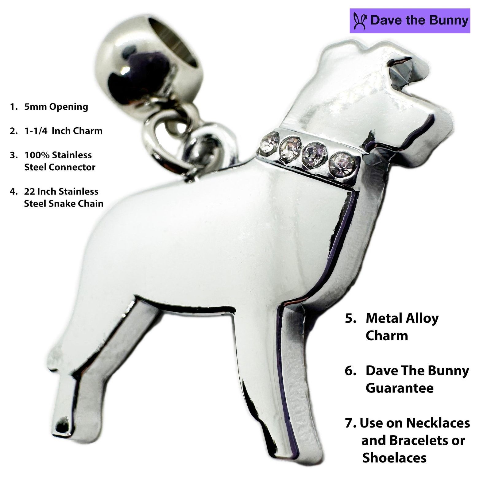 & Other Stories Australian Shepard Necklace - Stainless Steel Chain Size ONE SIZE - 2 Thumbnail