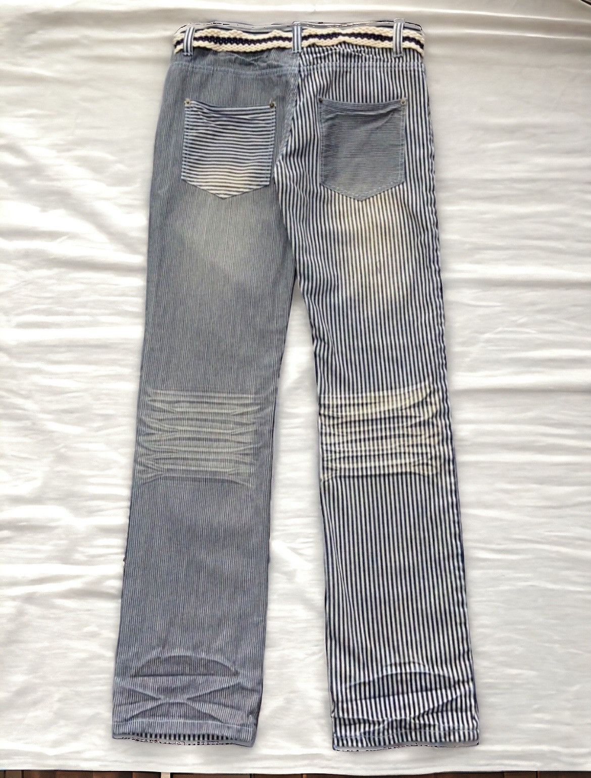 Jungle Storm Japan Multi Hickory Stripe Split Denim Pants