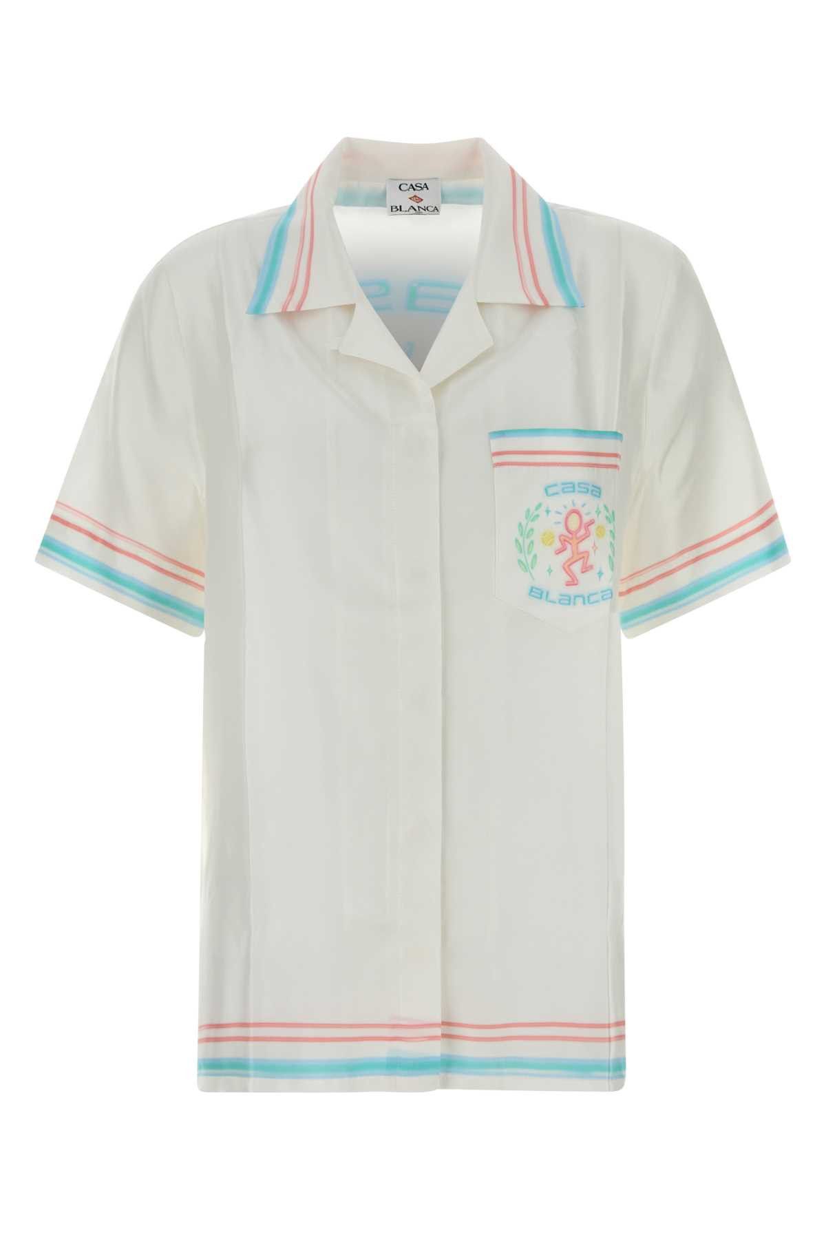 Casablanca White Silk Shirt Size XS / US 0-2 / IT 36-38 - 1 Thumbnail