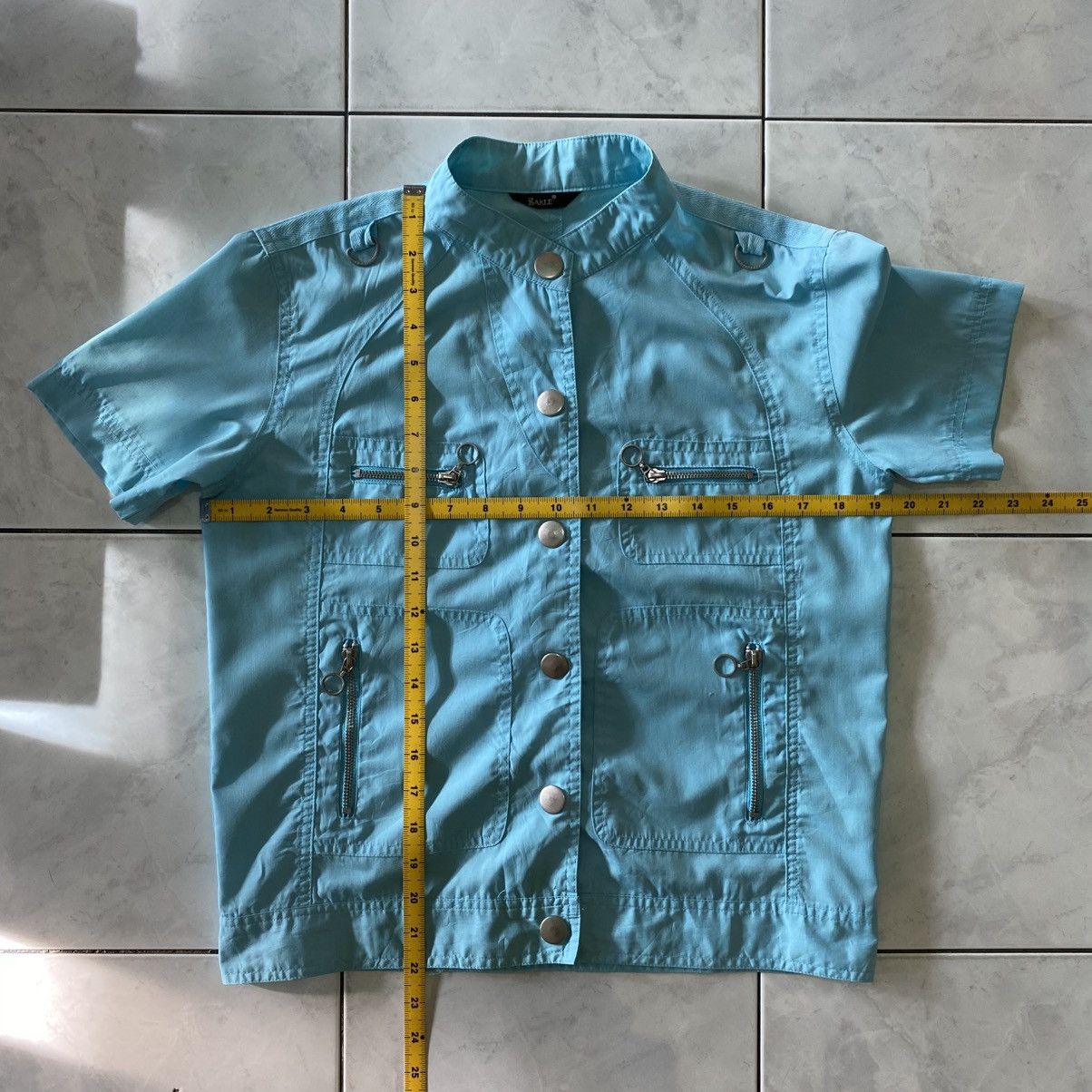 Japanese Brand Zakle Vintage Turquoise Utility Zip Shirt Archive Style 90s Size US M / EU 48-50 / 2 - 15 Thumbnail