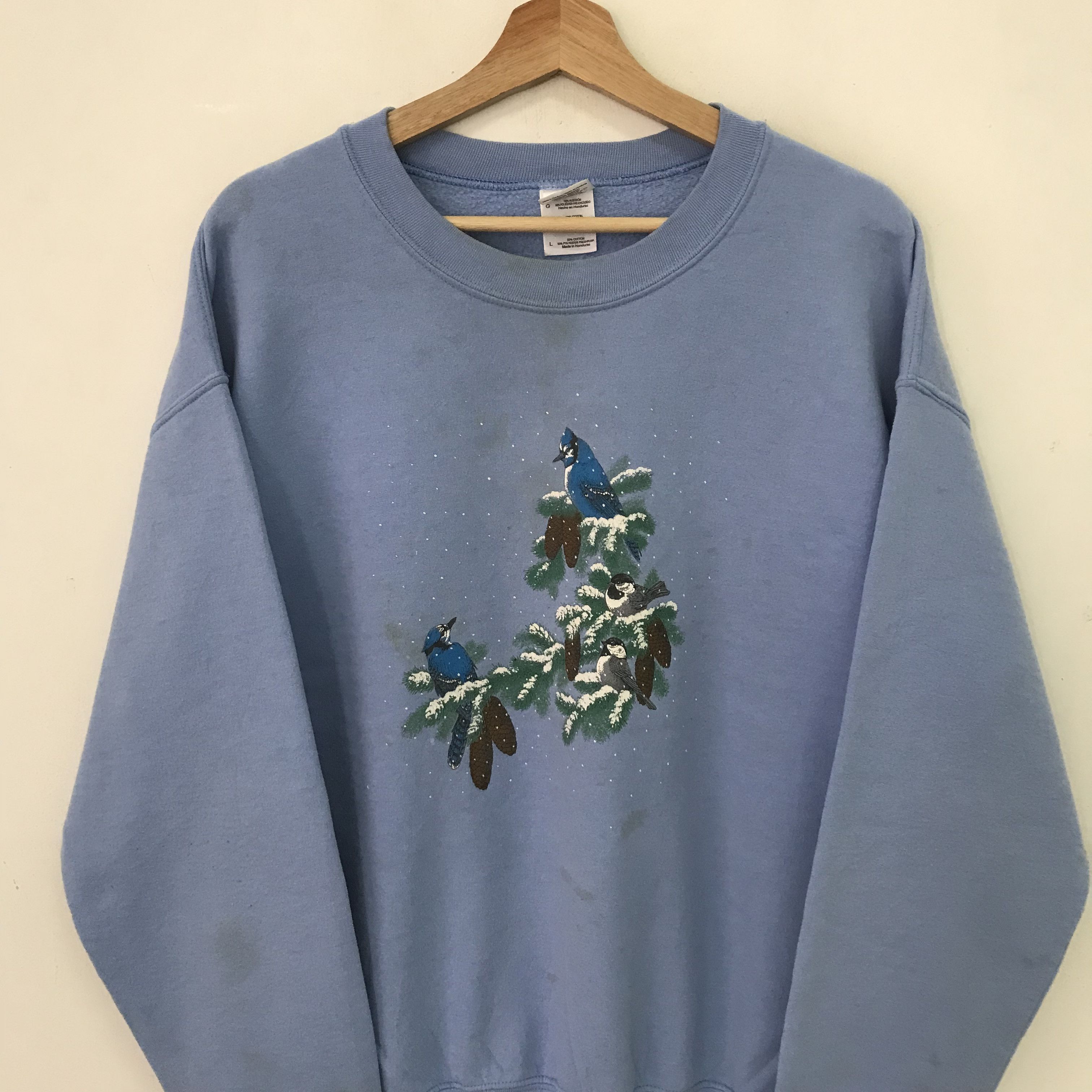 Gildan Vintage Distressed Cardinal Bird Blue - 27 Size US L / EU 52-54 / 3 - 3 Thumbnail