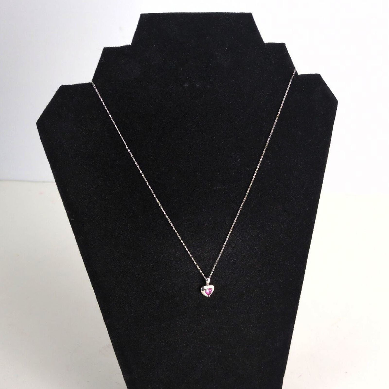 Other 925 Sterling Silver Chain Necklace Pink October Birthstone Size ONE SIZE - 2 Thumbnail