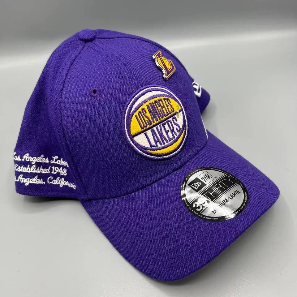 New Era Los Angeles LA Lakers Hat Men M-L Stretch Fitted Cap New Size ONE SIZE - 3 Thumbnail