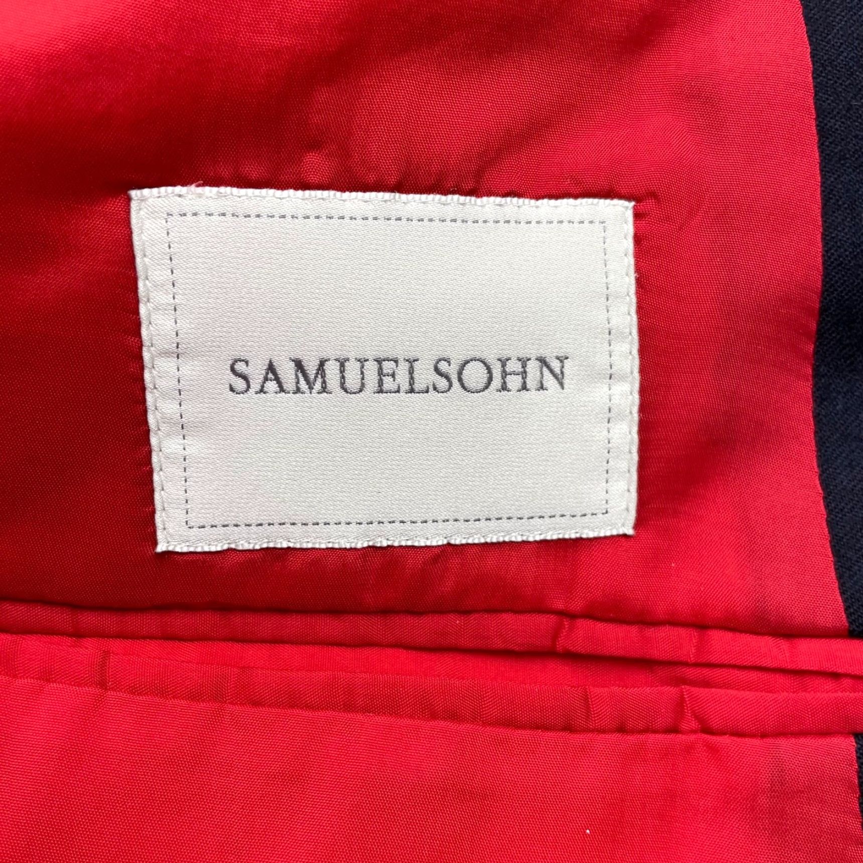 Vintage Samuelsohn Blazer Navy Pinstripe 37R Wool Double Breasted DB Gable Flannel Men’s 6-Button Vintage? Not Vintage Size 36R - 5 Thumbnail