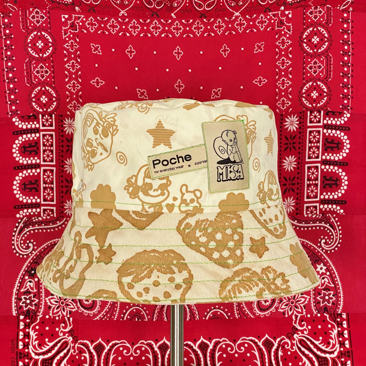 Poche Studio POCHE STUDIO X MISA PEKO HANDMADE REVERSIBLE BUCKET HAT Size ONE SIZE - 5 Thumbnail