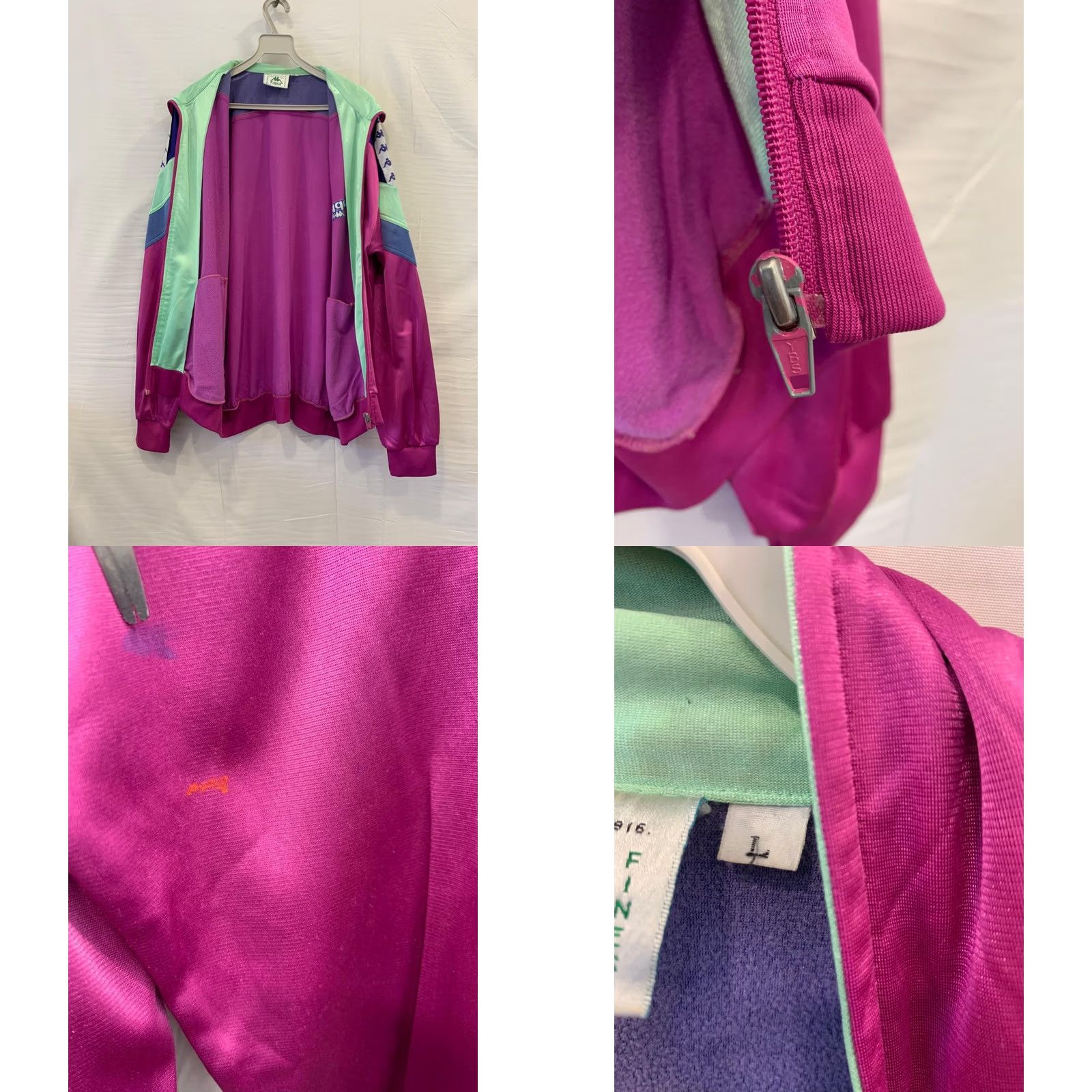 Kappa VINTAGE Kappa Track Jacket Full Zip 90s Retro Italy L Men’s Pink Purple Teal sizing L Size US L / EU 52-54 / 3 - 8 Thumbnail