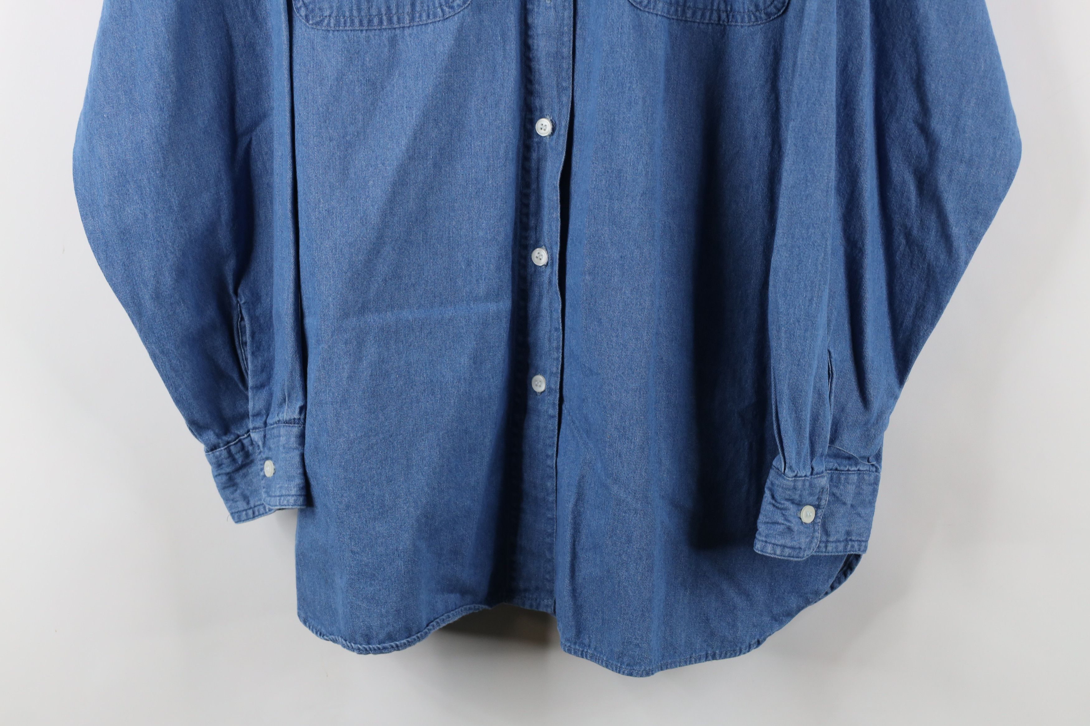 Vintage Vintage 90s Streetwear Collared Denim Jean Button Shirt Blue Size US XL / EU 56 / 4 - 3 Thumbnail