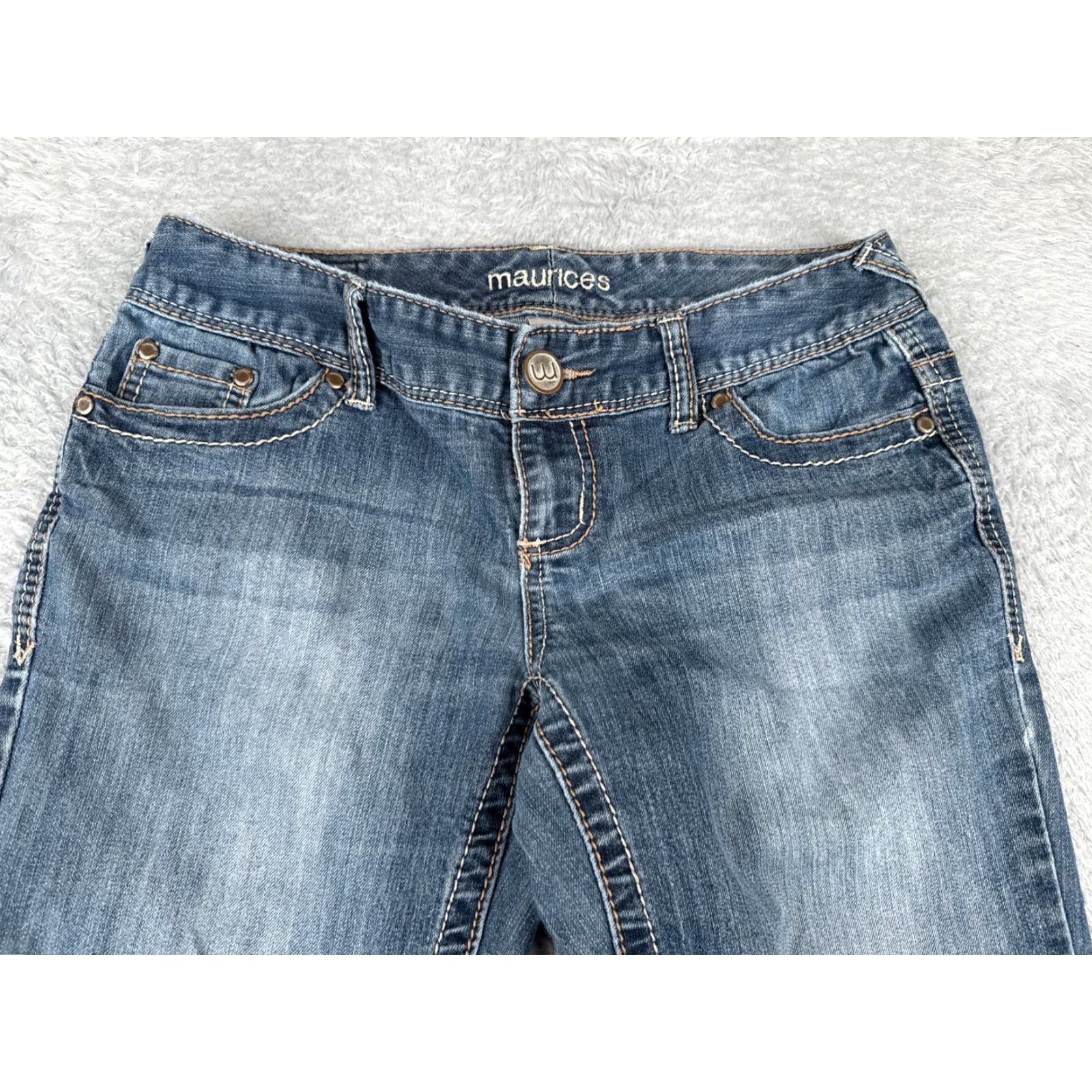 Vintage Maurines Women's Jeans 3 Regular Fit Bootcut Low Rise Denim Stretch Blue Cotton 29x29 Size 26" / US 2 / IT 38 - 4 Thumbnail