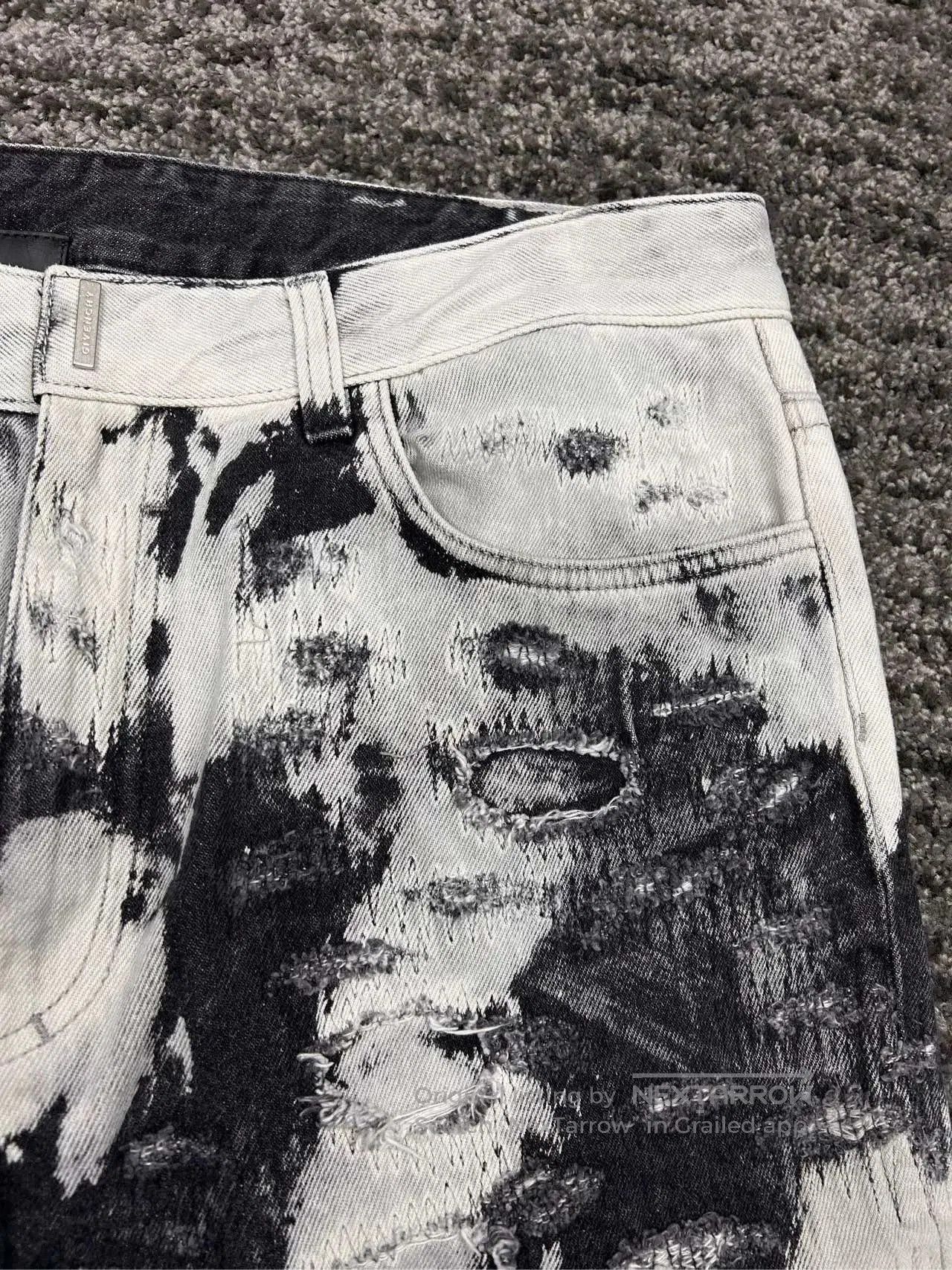 Givenchy Givenchy Boro Black and White Distressed Jeans. Size US 34 / EU 50 - 4 Thumbnail