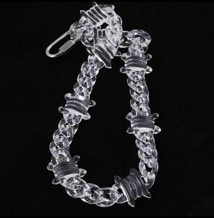 Japanese Brand Unisex Transparent Acrylic Thorns Chain Necklace Size ONE SIZE - 2 Thumbnail