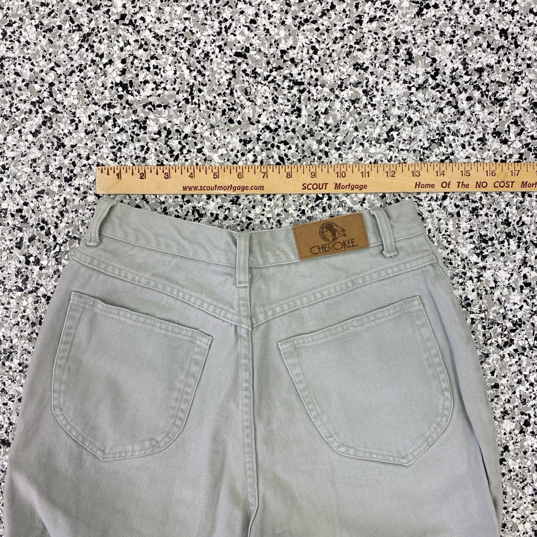 Cherokee VINTAGE Cherokee Jeans Women's Green Denim Tapered 26x29.5 1990s Grunge Denim Casual Mens/Womens Size 26" / US 2 / IT 38 - 4 Thumbnail