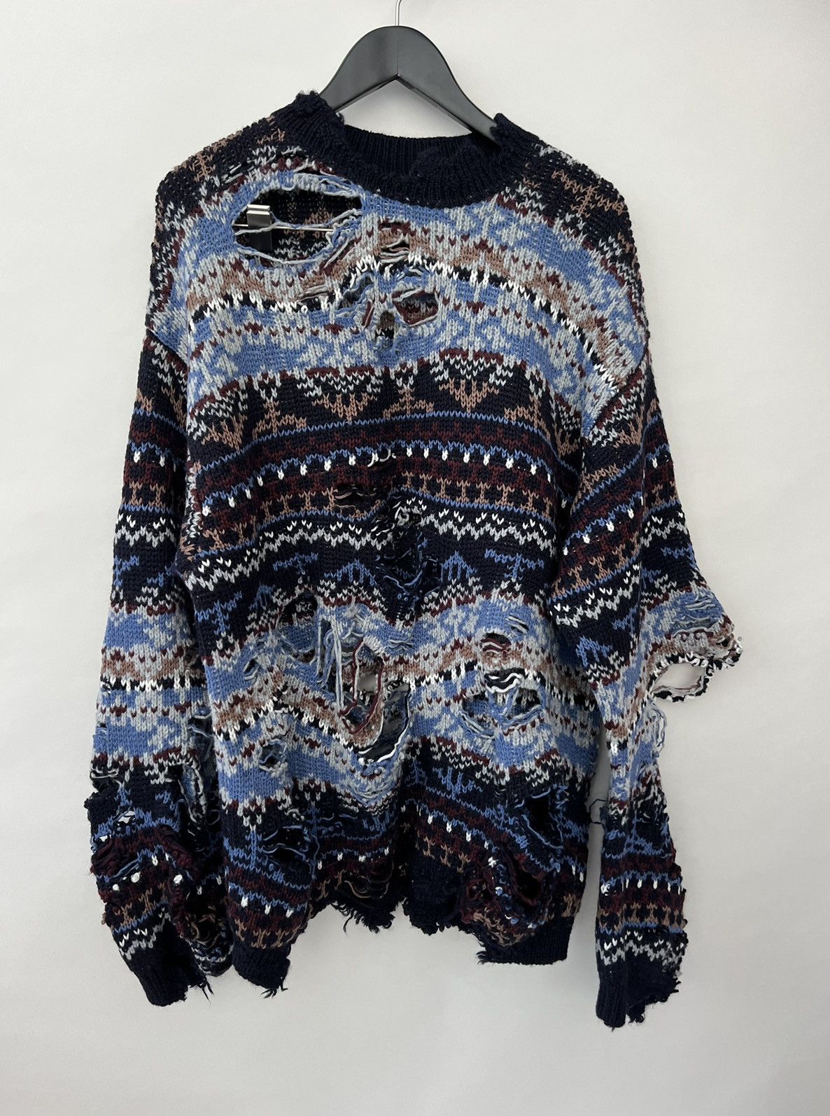Balenciaga Balenciaga “Afterworld” Destroyed Wool Sweater Size US M / EU 48-50 / 2 - 1 Thumbnail