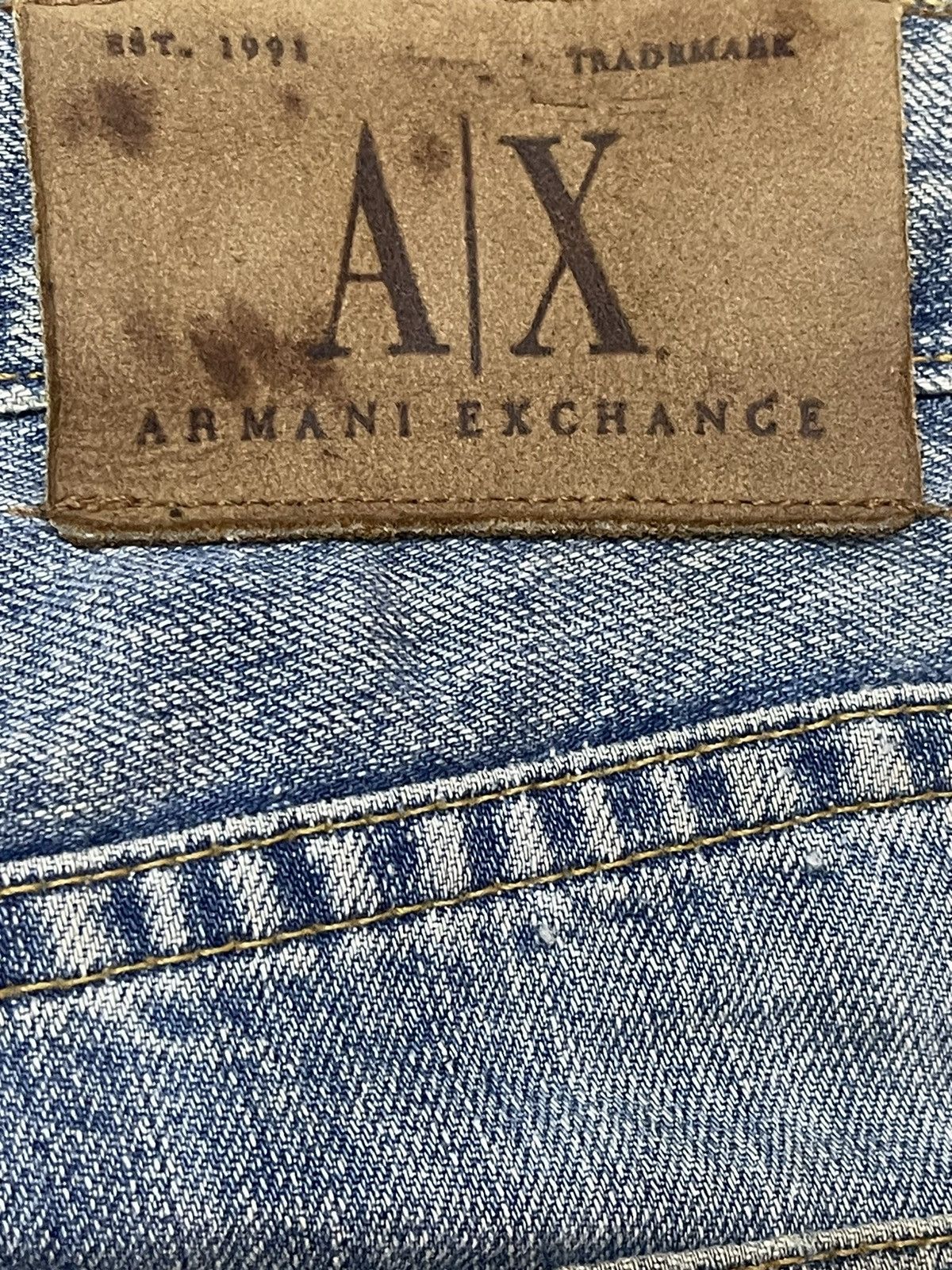 Armani Exchange Vintage Armani Exchange Faded Wash Distress Baggy Jeans Size US 36 / EU 52 - 9 Thumbnail