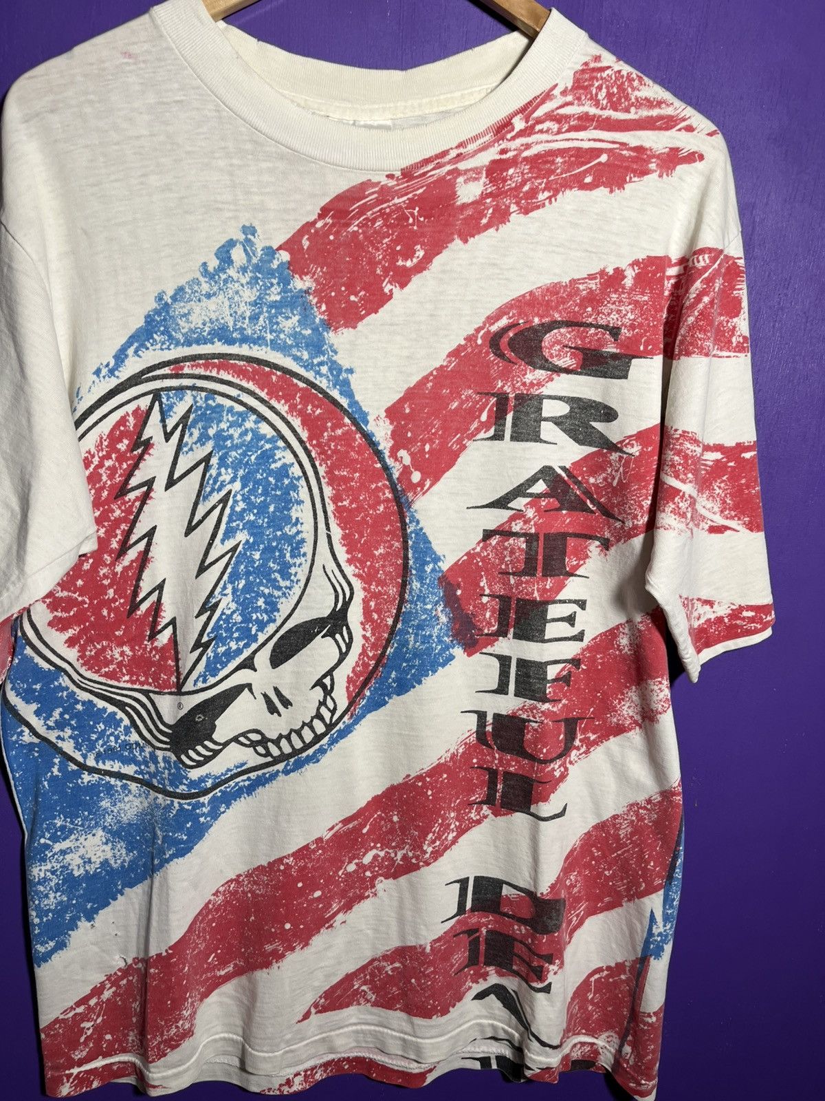 Band Tees × Grateful Dead × Vintage Vintage 90s Grateful Dead American flag AOP band t-shirt Size US L / EU 52-54 / 3 - 3 Thumbnail