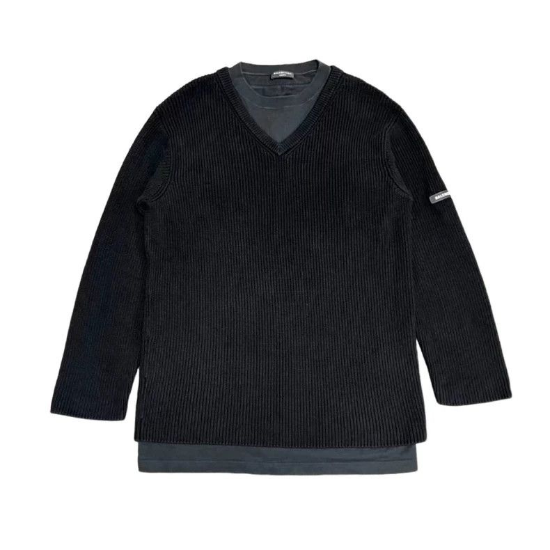 Balenciaga Balenciaga Armband fake two-piece knitted sweater Size US L / EU 52-54 / 3 - 1 Thumbnail