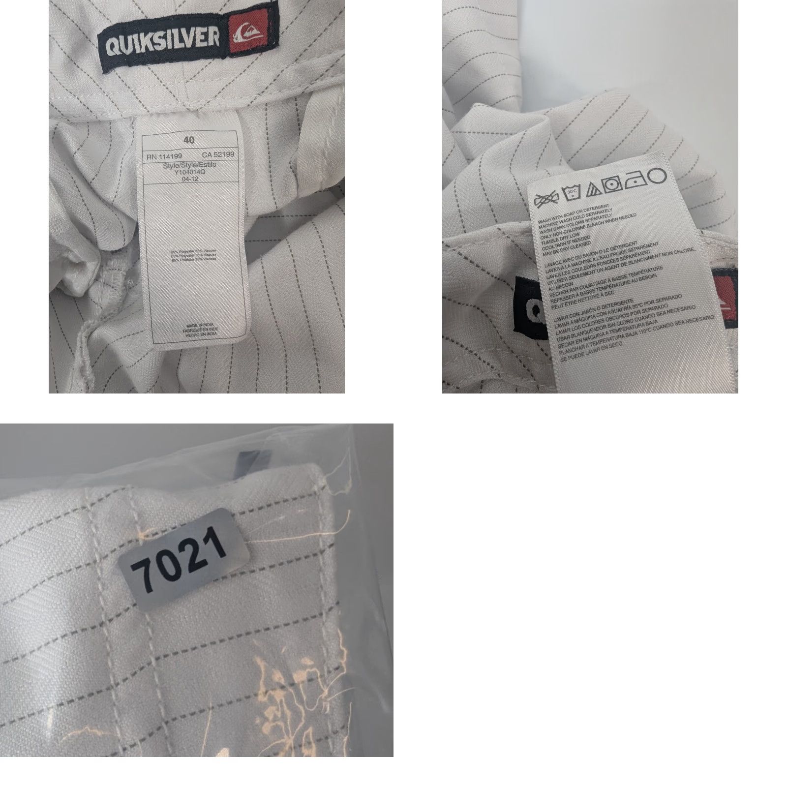Quiksilver VINTAGE Quiksilver Shorts Men 40 White Embroidered Pinstripe Outdoor Chino Logo 40 in Waist Mens Size US 40 / EU 56 - 8 Thumbnail