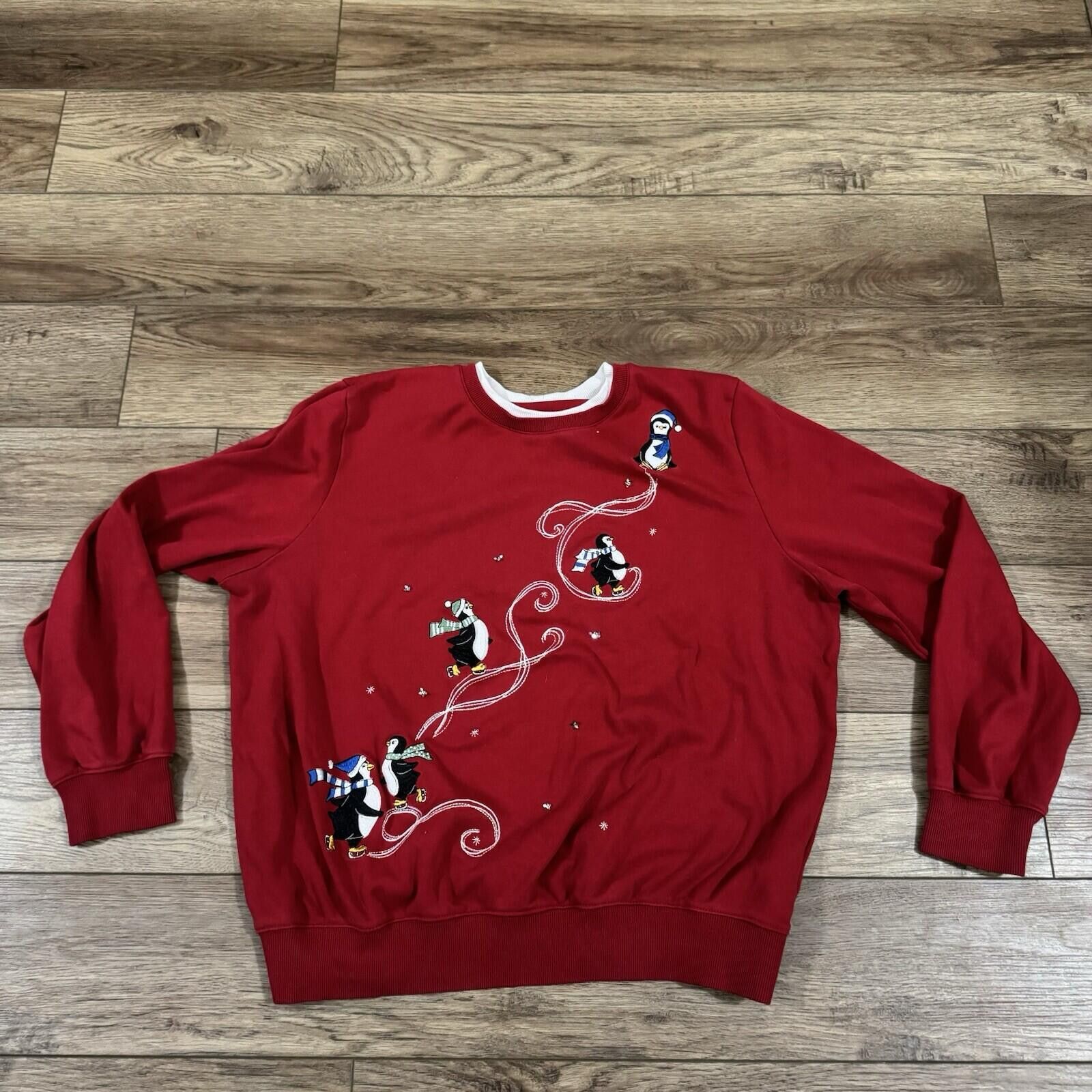 Other Vintage 90s Y2K Penguins Winter Christmas Holiday Sweatshirt Size L / US 10 / IT 46 - 1 Thumbnail