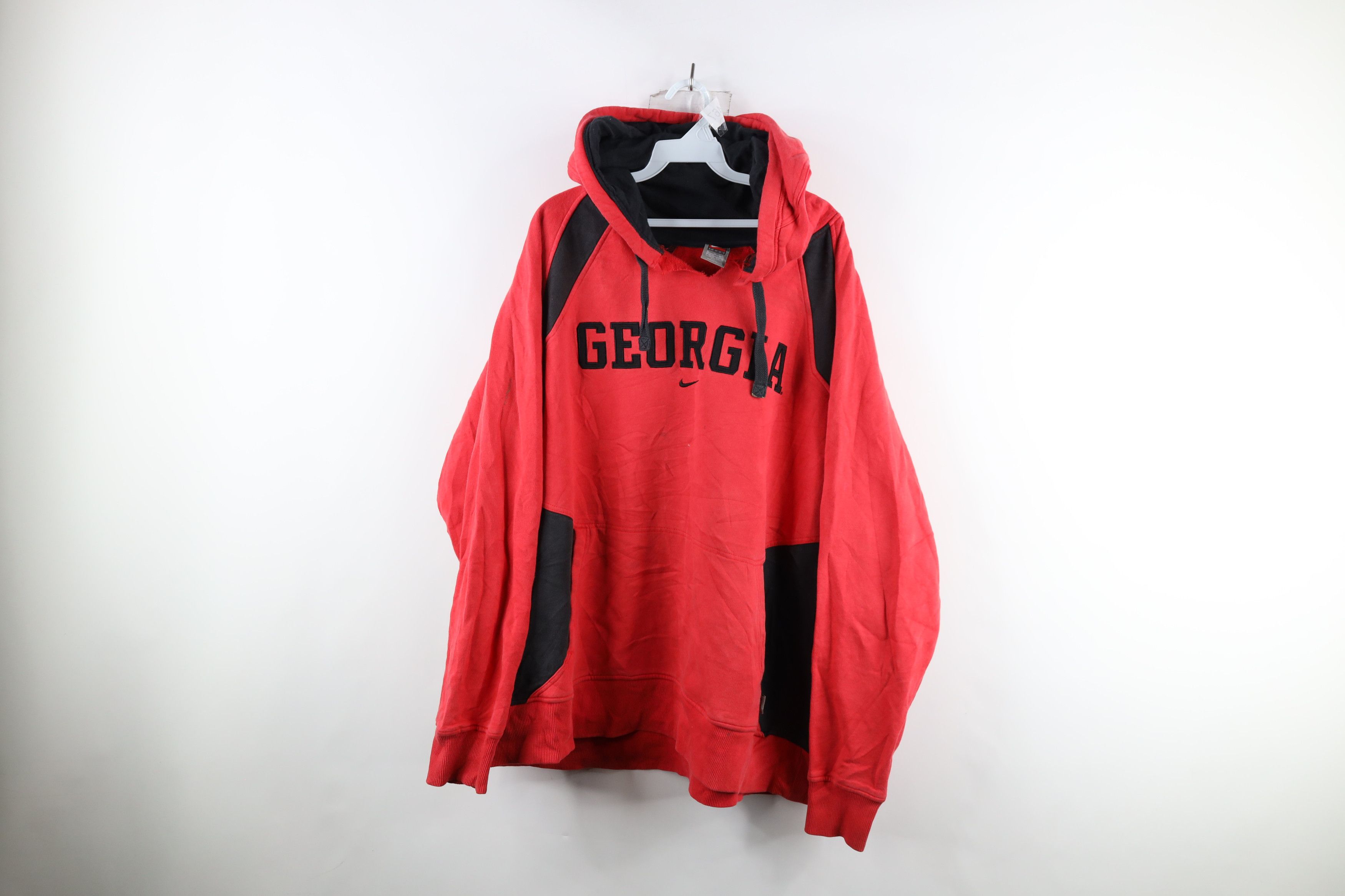 Image of Nike Center Swoosh University Of Georgia Hoodie Red, Men's (Size XL)