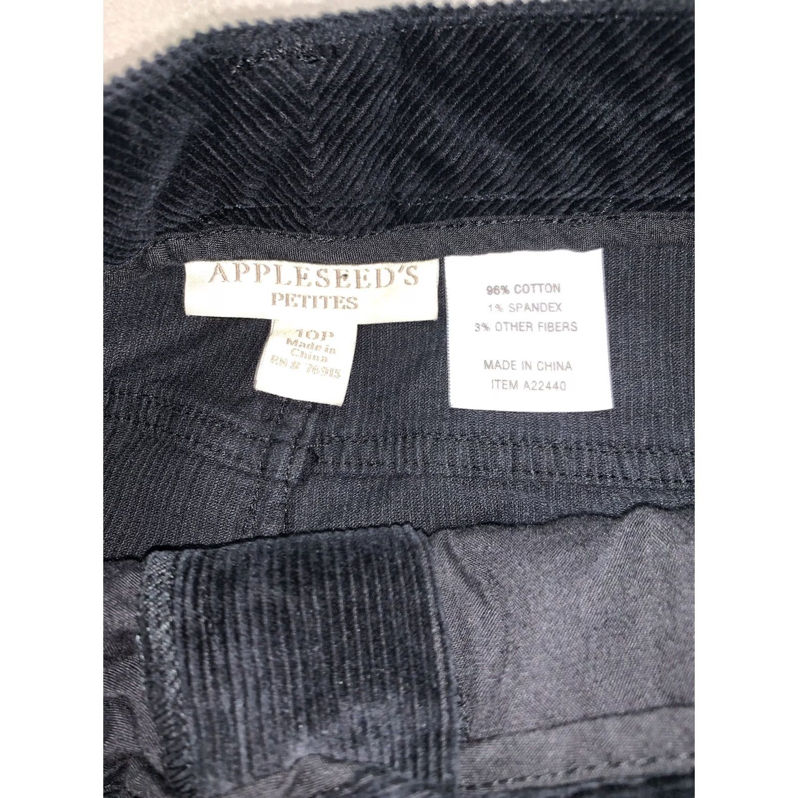 Vintage VINTAGE? No. Refocus: Women's 10P Appleseed's Black Corduroy Pants 30x28 Petites Straight Leg Jeans? Size 32" / US 10 / IT 46 - 4 Thumbnail