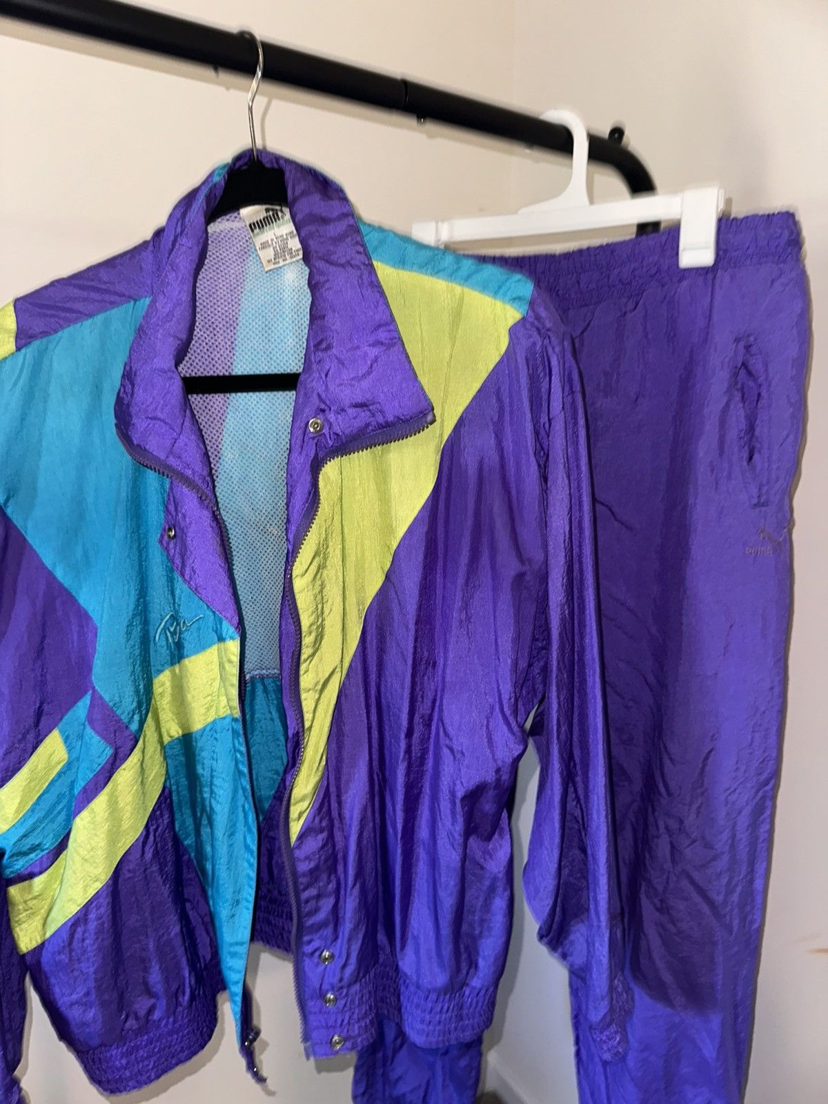 Puma 90s Puma Windbreaker Set | Vintage Sweatsuit Size M / US 6-8 / IT 42-44 - 3 Thumbnail