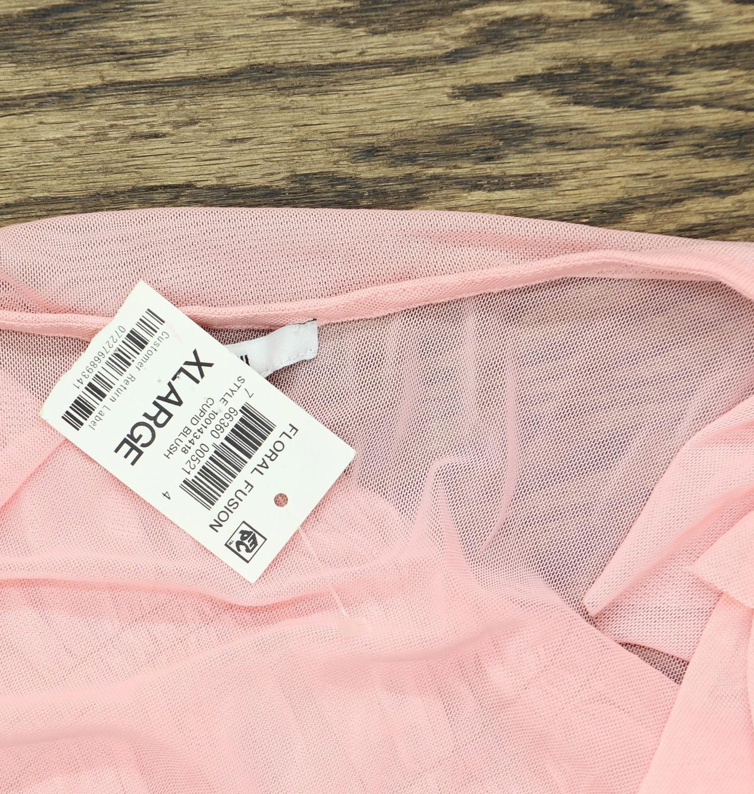 Bar III Nwt Bar Iii Womens Mesh Flutter-sleeve Top Cupid Blush Xl Size XL / US 12-14 / IT 48-50 - 3 Thumbnail