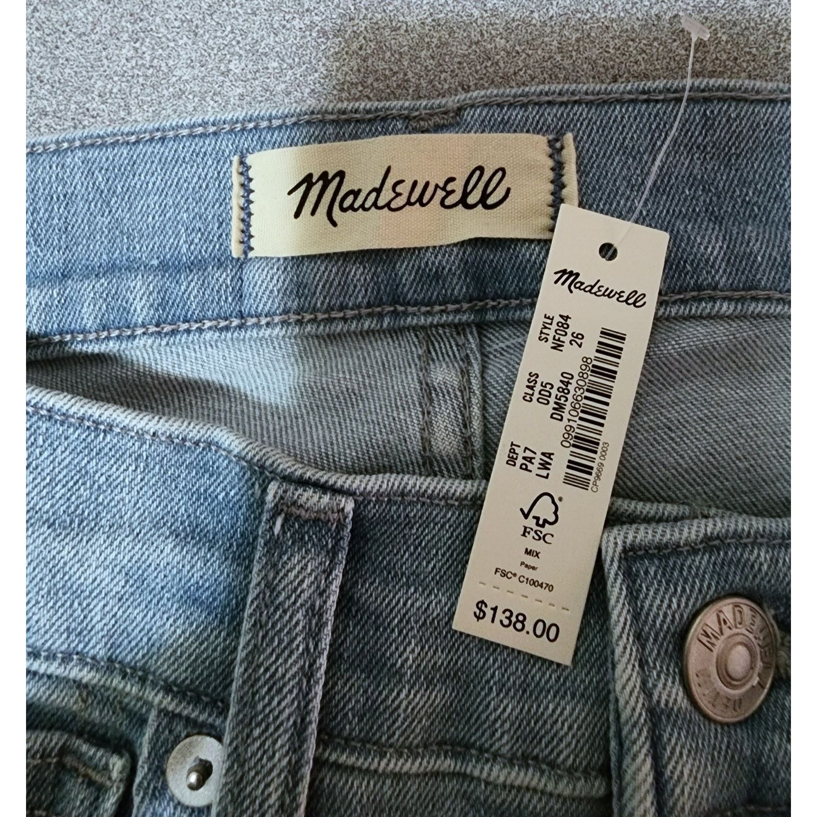 Madewell NWT Madewell 10" High-Rise Skinny Jeans in Longton Wash W26 Size 26" / US 2 / IT 38 - 3 Thumbnail