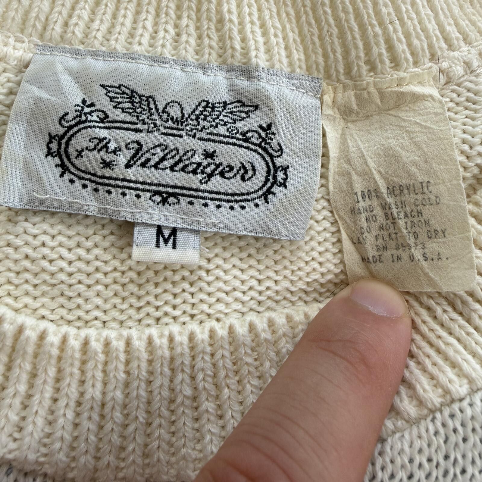 Other Vintage 90s Southwestern Aztec Knit Sweater Top Cream M Size M / US 6-8 / IT 42-44 - 4 Thumbnail