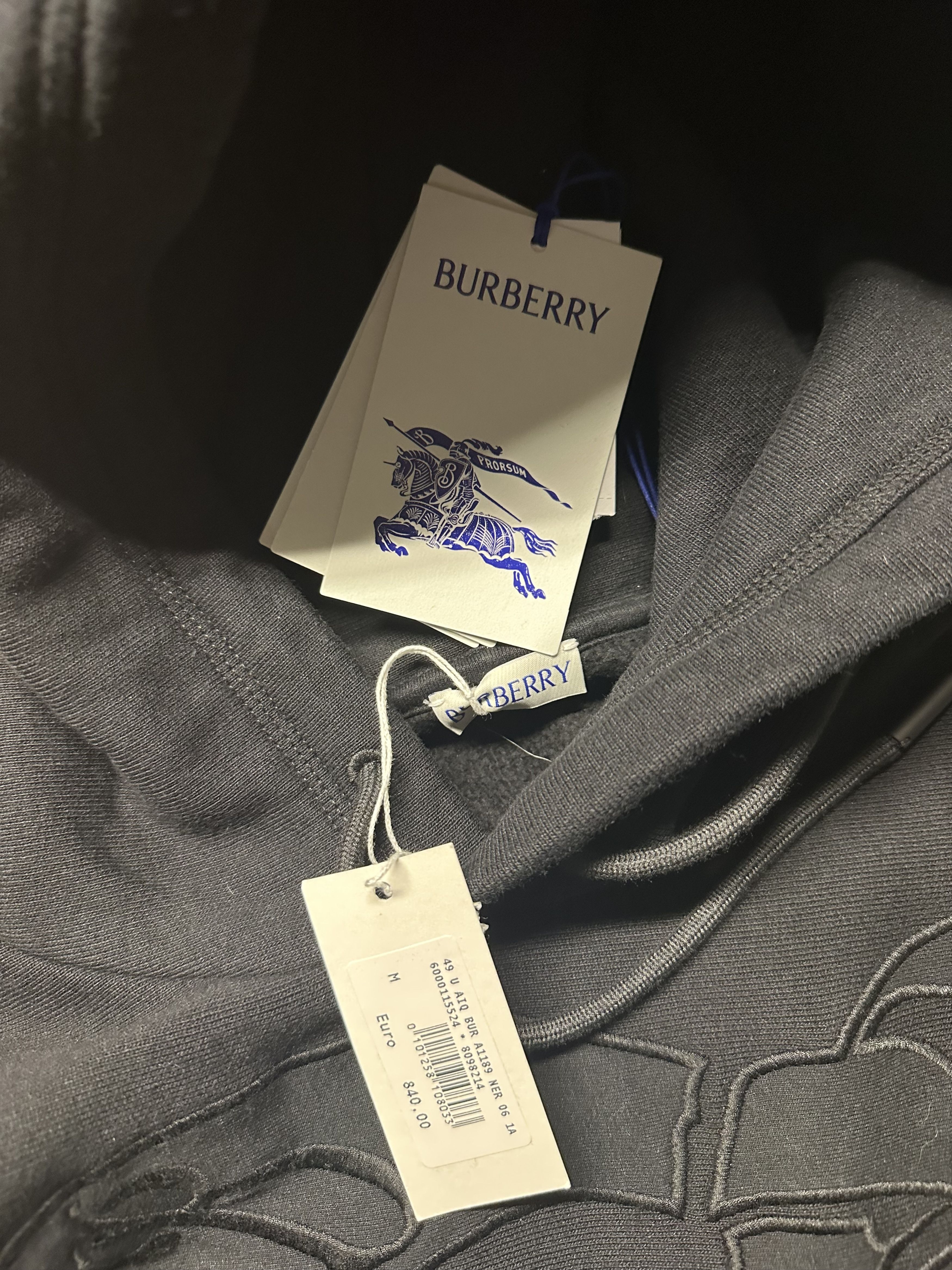 Burberry Black Cotton Blend Sweatshirt Size US M / EU 48-50 / 2 - 5 Thumbnail