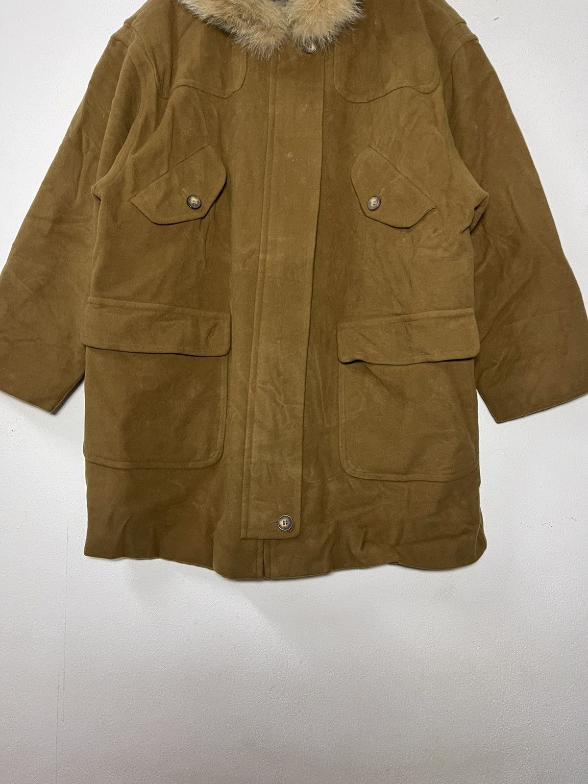 Vintage PENNY BLACK Wool Jacket fur-Trimmed Hood italy Size US XL / EU 56 / 4 - 6 Thumbnail