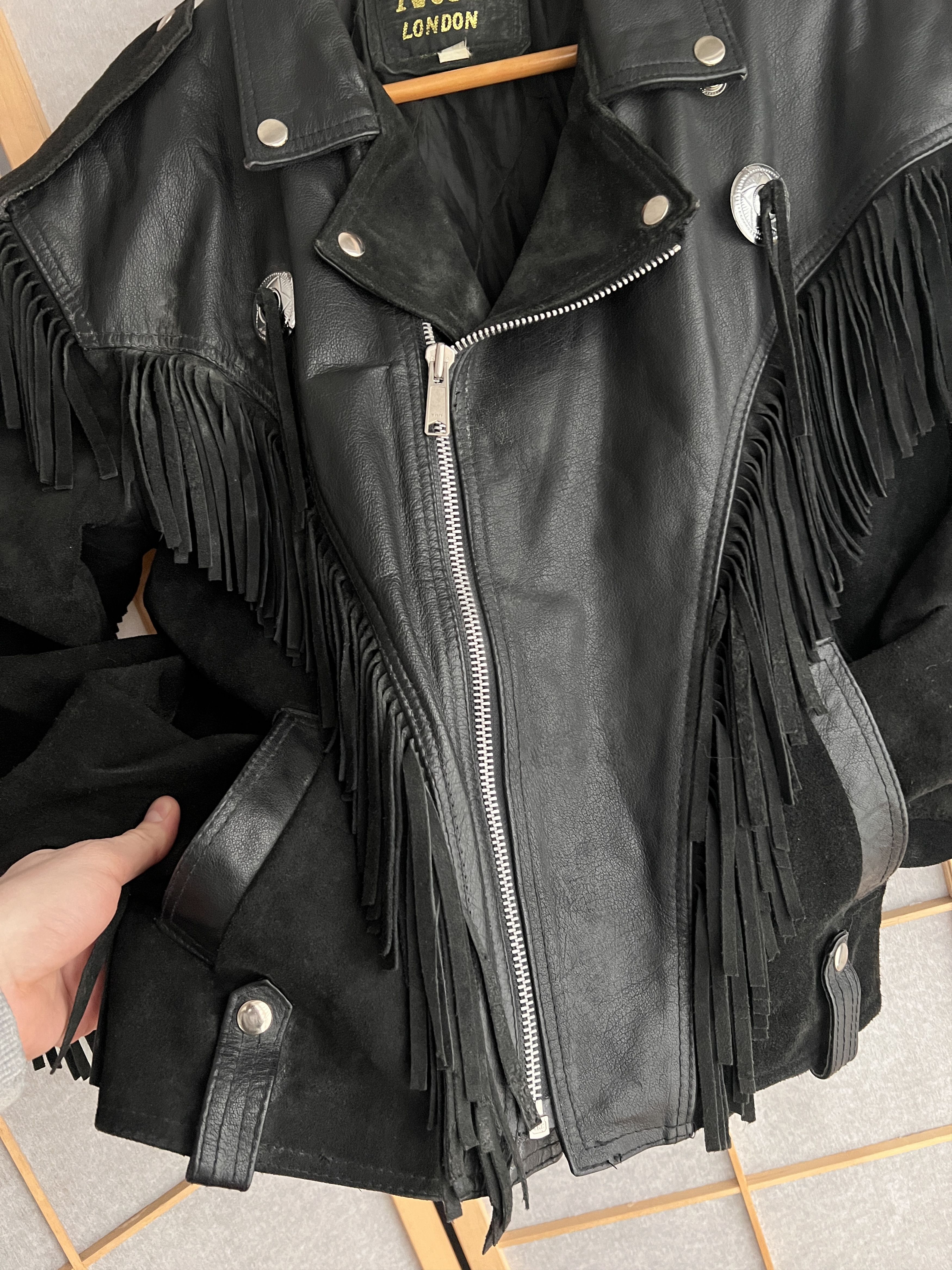 Other CRAZY Cowboy core vintage 90s cropped leather jacket bomber Size US L / EU 52-54 / 3 - 13 Thumbnail