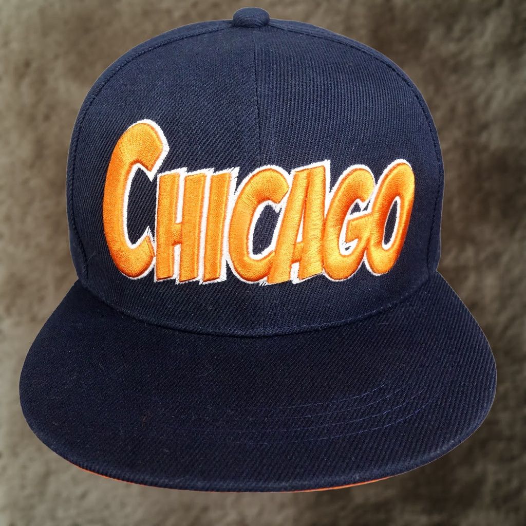 Six Flags Chicago Illinois Navy Blue Adjustable Snapback Baseball Hat Cap, Men's