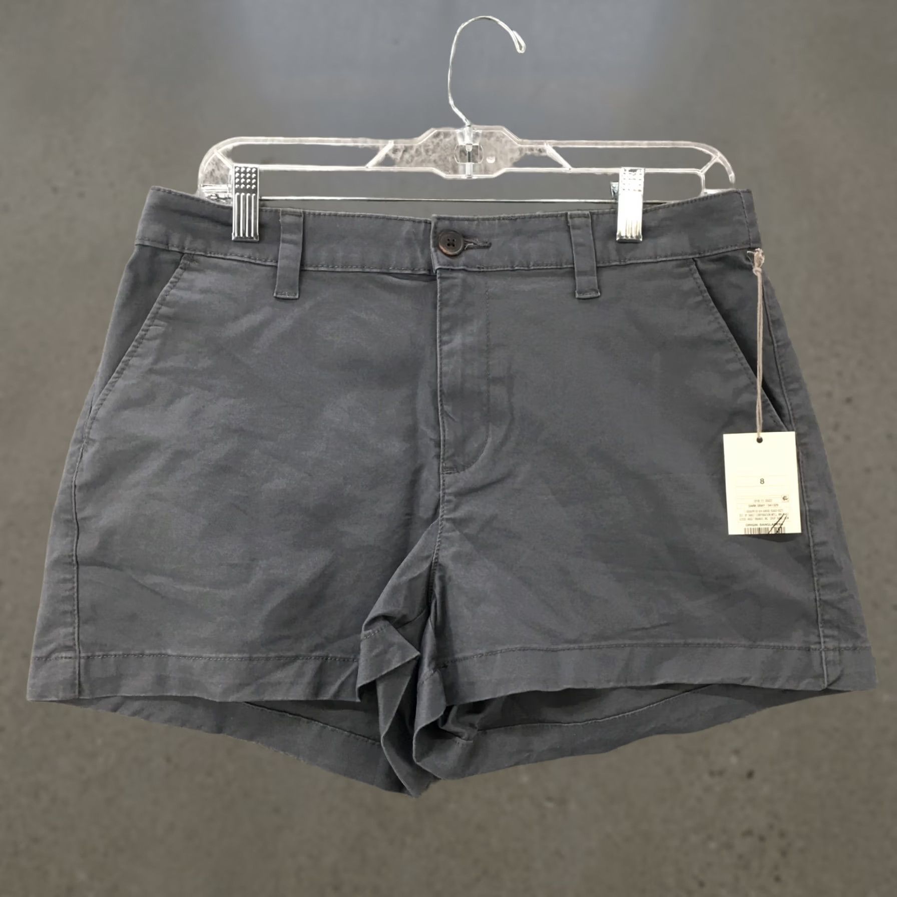 Vintage A New Day Chino Shorts Womens 8x3 Grey Cotton Blend Stretch Casual Zip Fly NEW Size 30" / US 8 / IT 44 - 1 Thumbnail