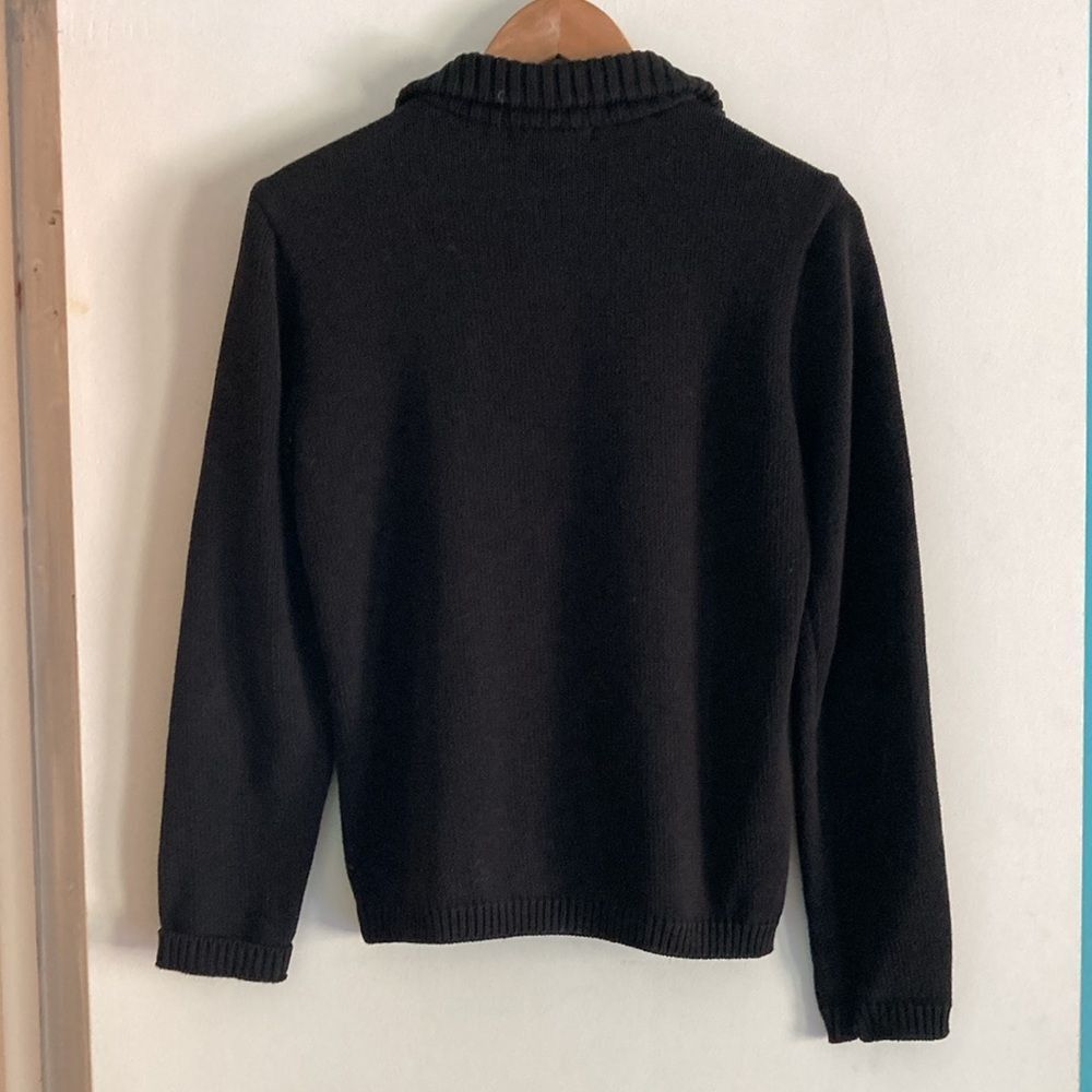 Vintage Maurice Sasson Vintage 90's Black Leather & Knit Cardigan Sw Size S / US 4 / IT 40 - 8 Thumbnail