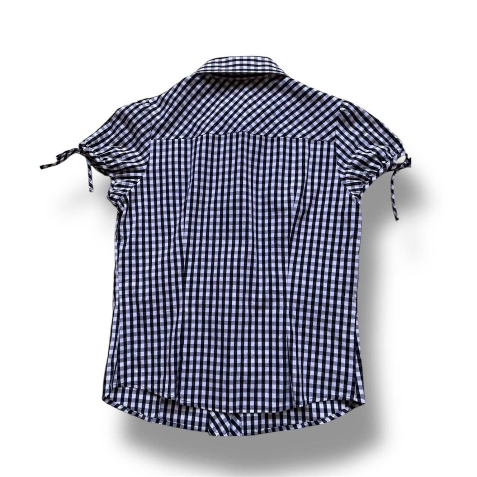 Other Preppy coquette ribbon puffy sleeve gingham check blouse top Size XS / US 0-2 / IT 36-38 - 2 Thumbnail