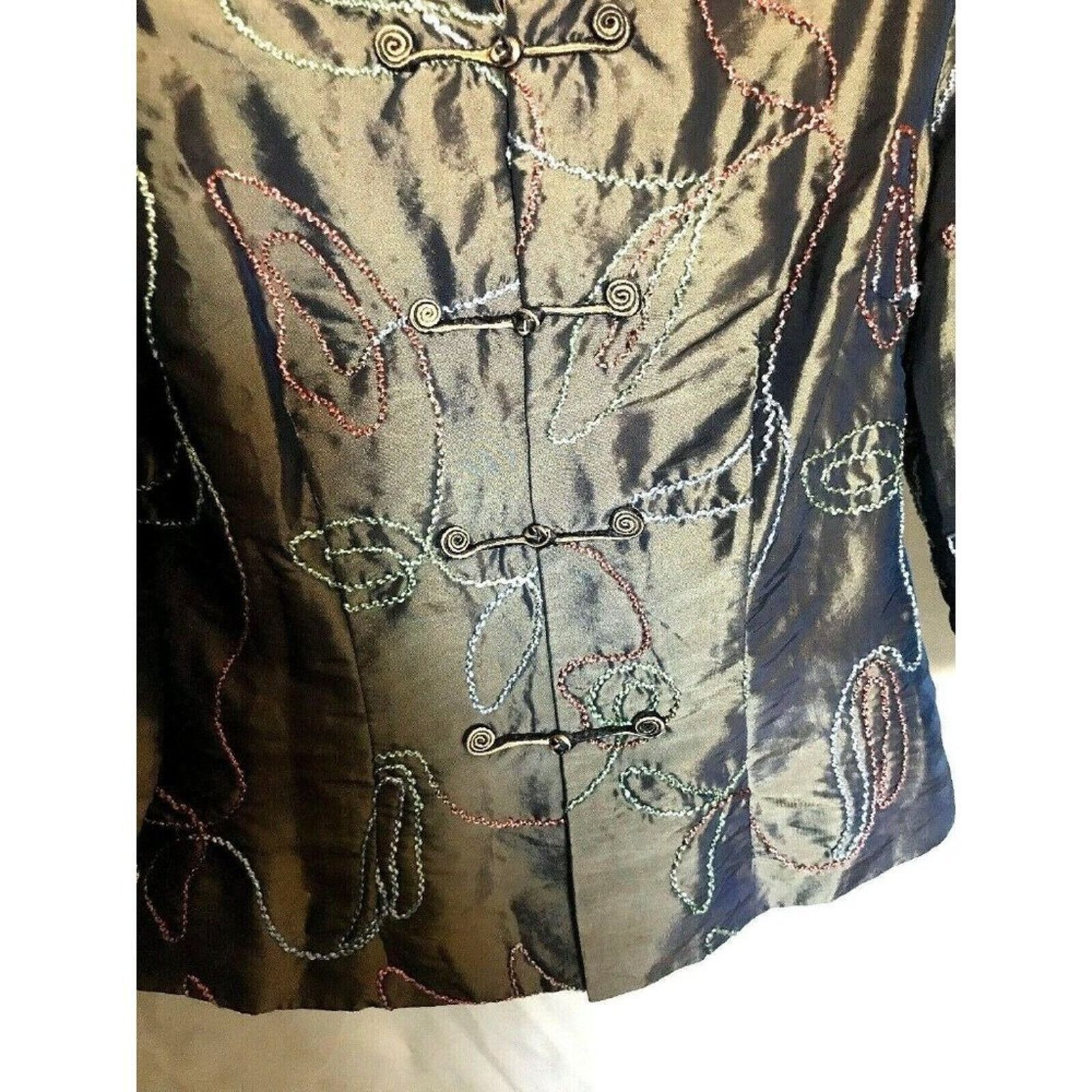 Other Chinese Embellished Top Green Metal With Gold Bo Xi Hua Fu L Size L / US 10 / IT 46 - 7 Thumbnail