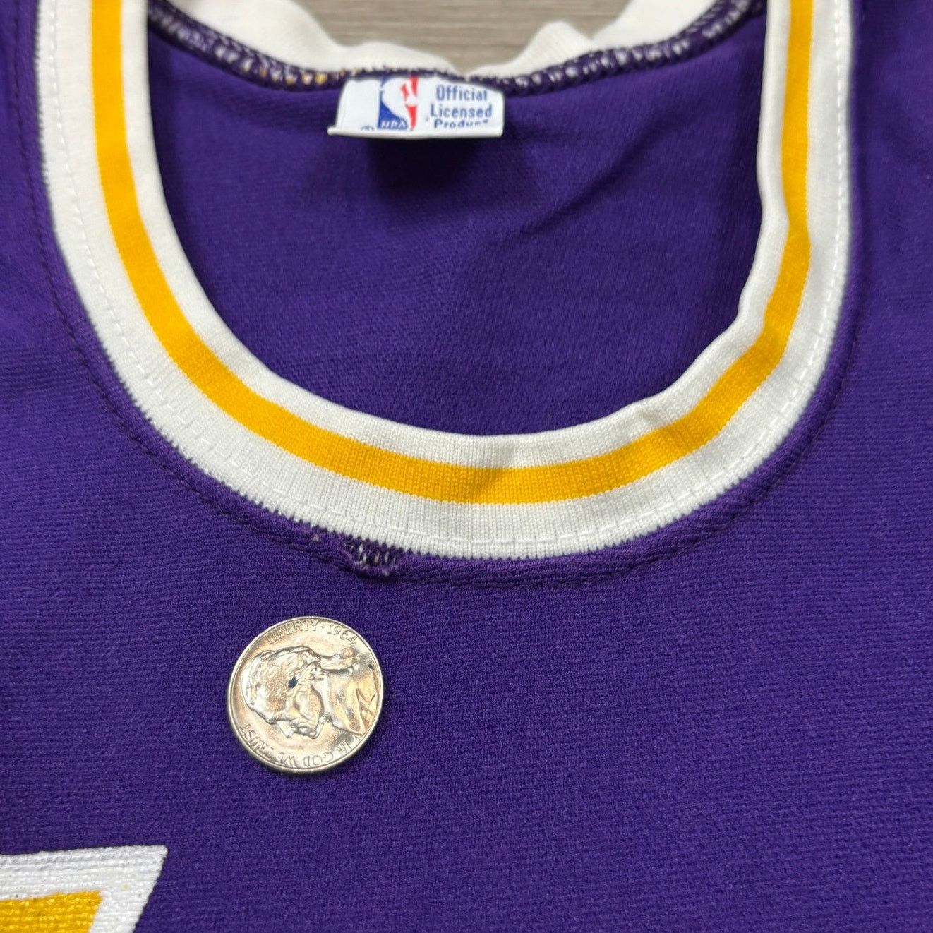 NBA × Vintage VTG Magic Johnson 32 Sand Knit LA Lakers Jersey NBA Large Size US L / EU 52-54 / 3 - 12 Thumbnail