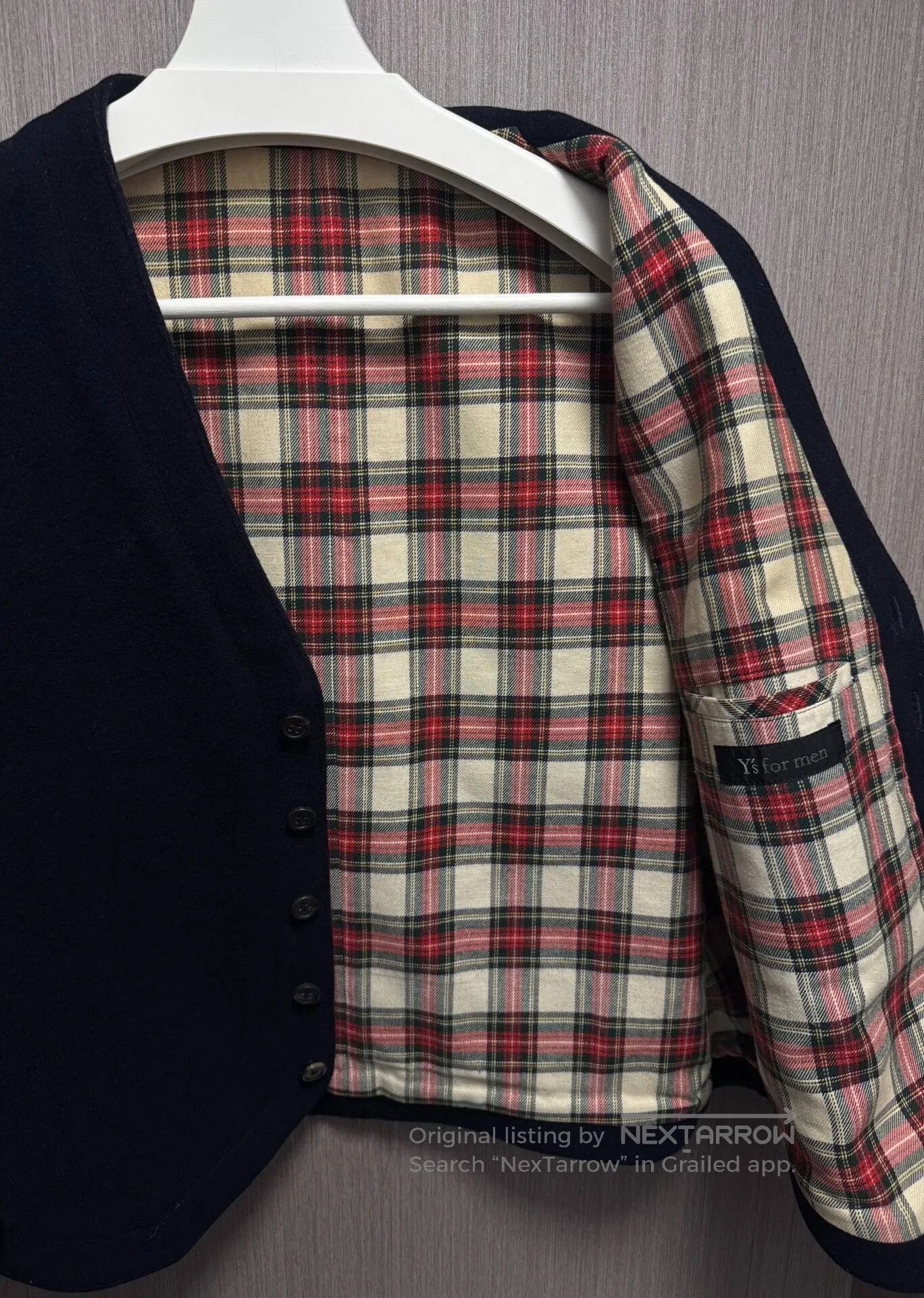Y's for Men Yohji Yamamoto Wool Check Vest. Size US M / EU 48-50 / 2 - 5 Thumbnail