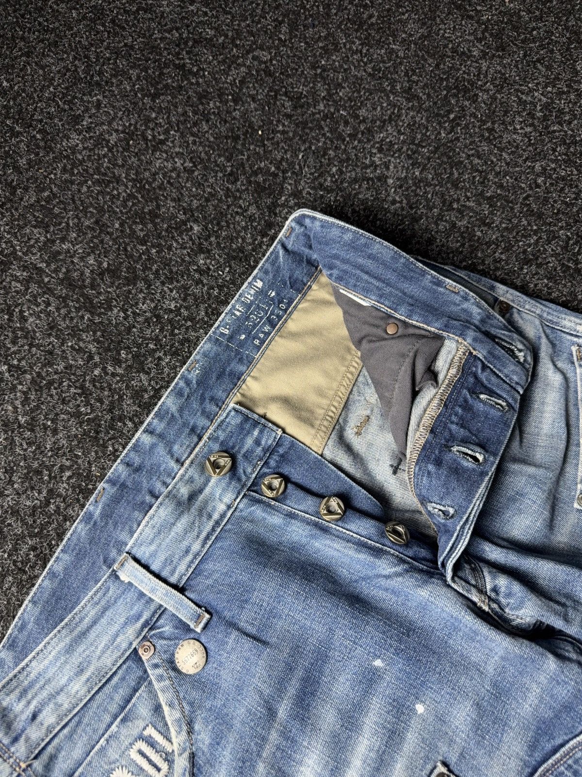 G-Star Vinatge 00s G-Star RAW Elwood 3D Cargo Distressed Jeans Blue Size US 30 / EU 46 - 9 Thumbnail