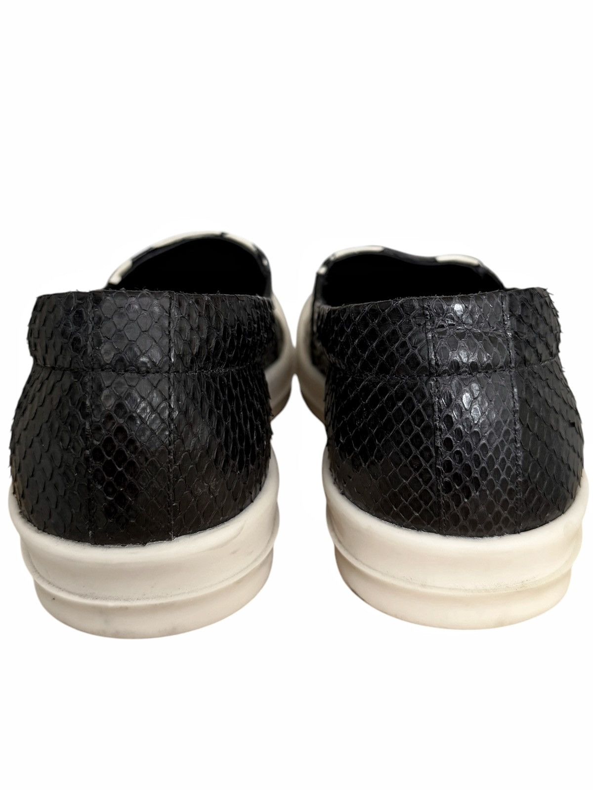 Rick Owens × Rick Owens Drkshdw RARE Black White Python Snakeskin Ramones Size US 10 / EU 43 - 3 Thumbnail