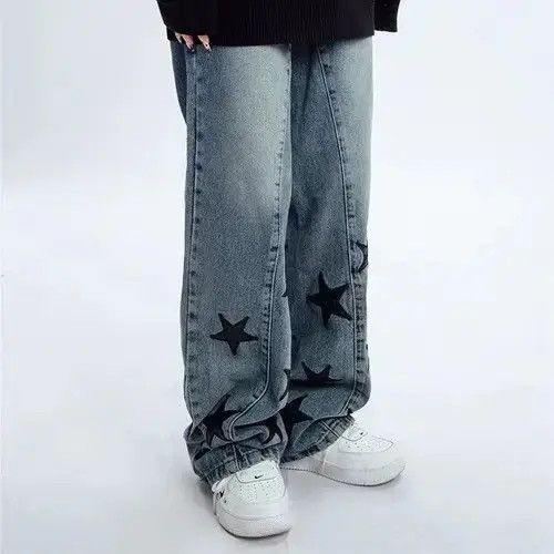 VIBE High street washed embroidered star patch jeans Size US 32 / EU 48 - 2 Thumbnail