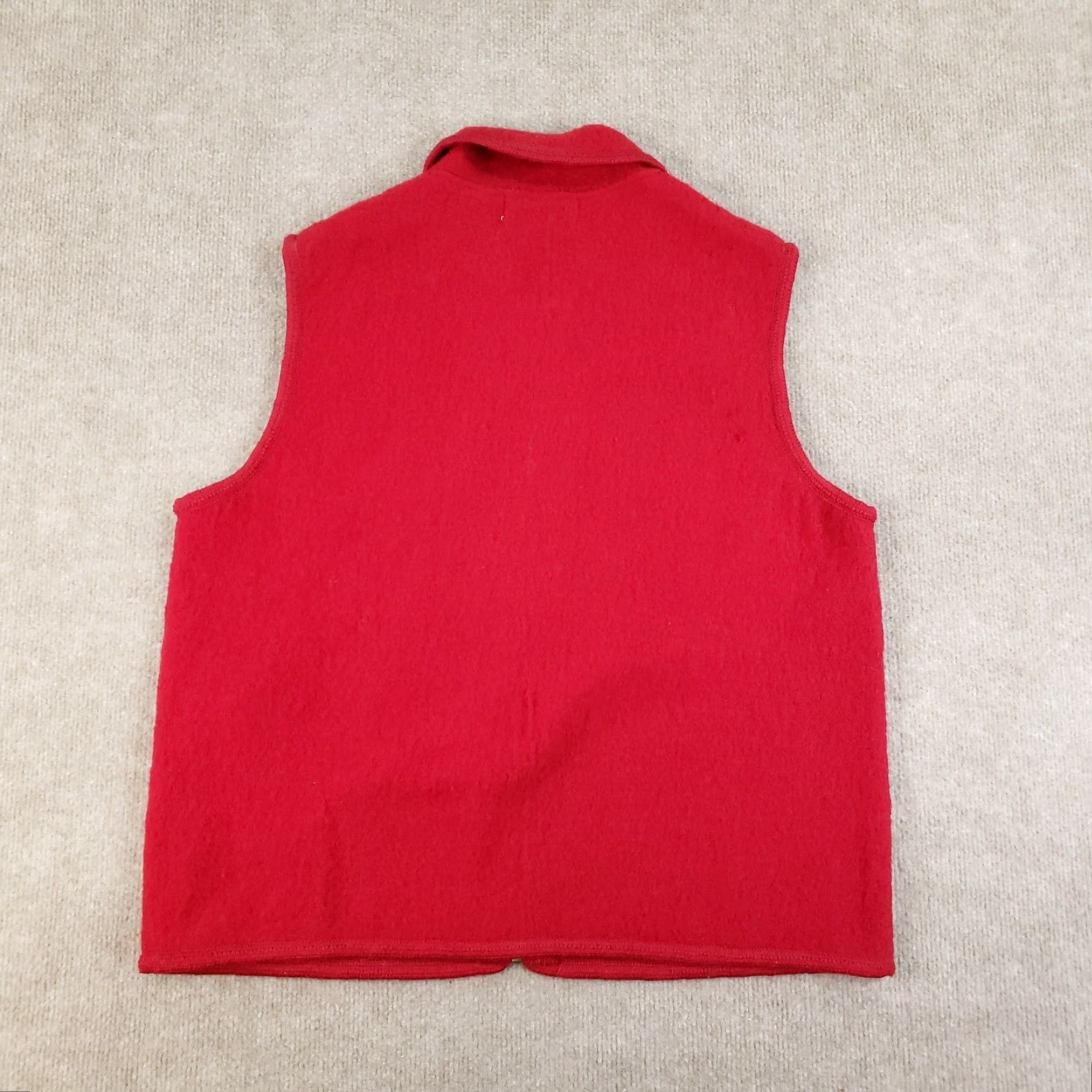 Vintage Lisa International Vest Womens Large Red Boiled Wool Christmas Beaded Snowman Size L / US 10 / IT 46 - 7 Thumbnail