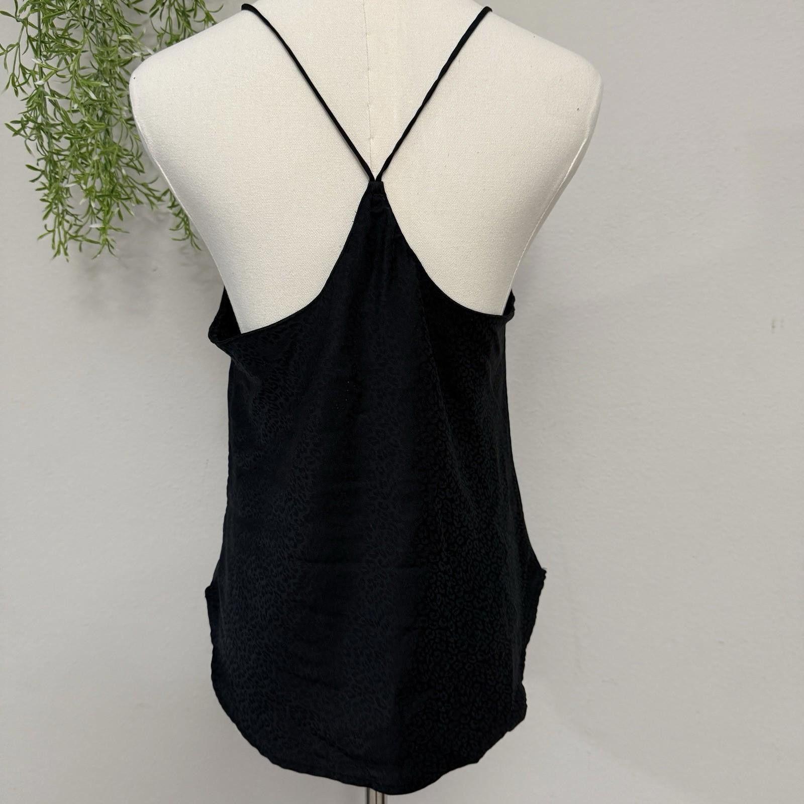 Designer Victorias Secret Slip Top Black Cheetah Medium Size ONE SIZE - 2 Thumbnail