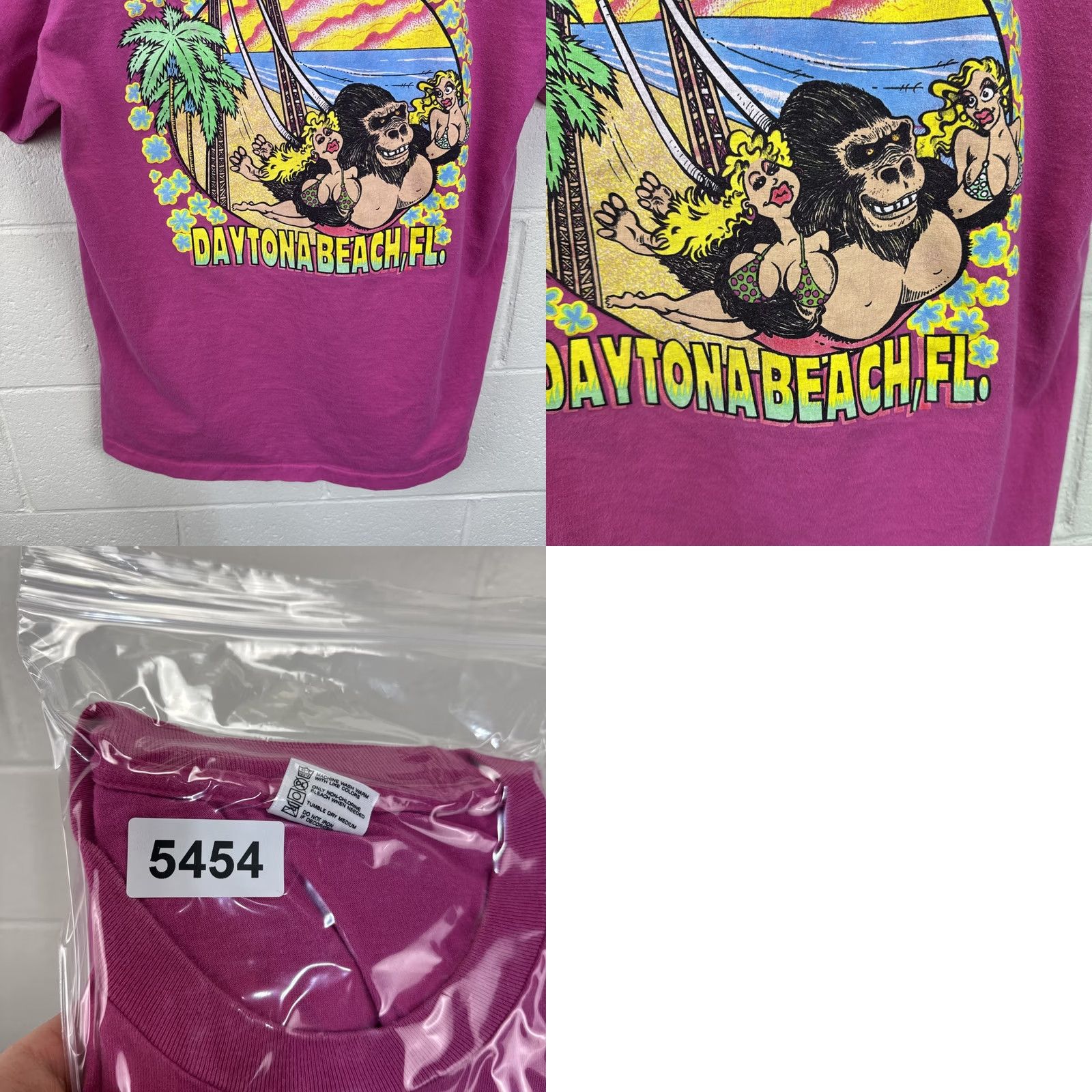 Anvil Vintage Skycoaster Daytona Florida Roller coaster Shirt Pink Large King Kong Size US L / EU 52-54 / 3 - 10 Thumbnail