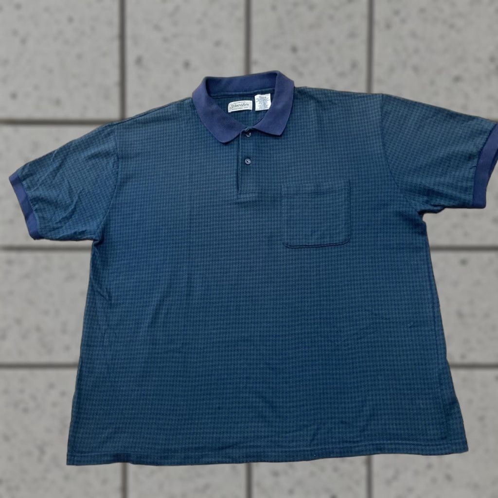 Vintage VINTAGE St. John's Bay Polo Shirt Men 2XL Blackwatch Geometric Green Blue Grunge Polo Shirt Mens 90s"} Size US XXL / EU 58 / 5 - 1 Thumbnail