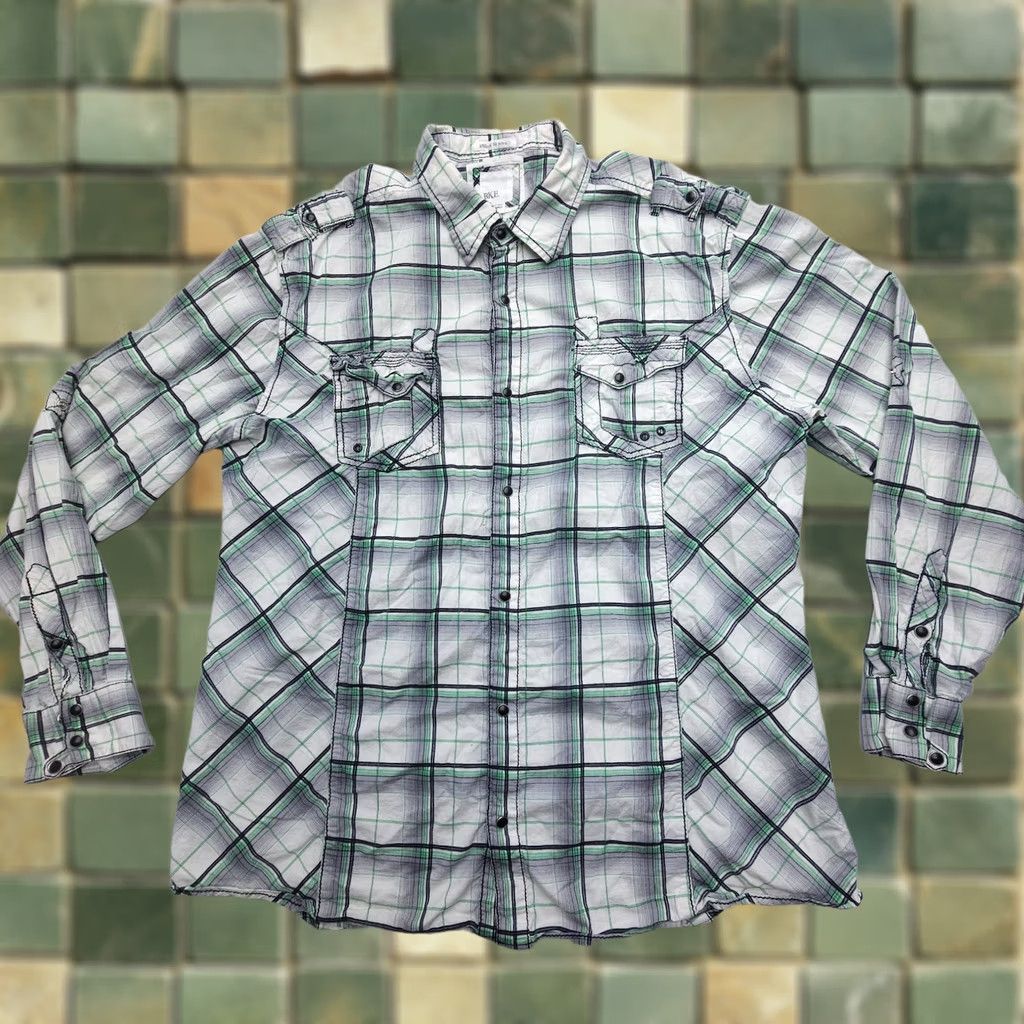 Vintage Buckle Pearl Snap Western Shirt Mens 2XL Green Plaid Athletic Fit Rodeo Size US XXL / EU 58 / 5 - 1 Thumbnail