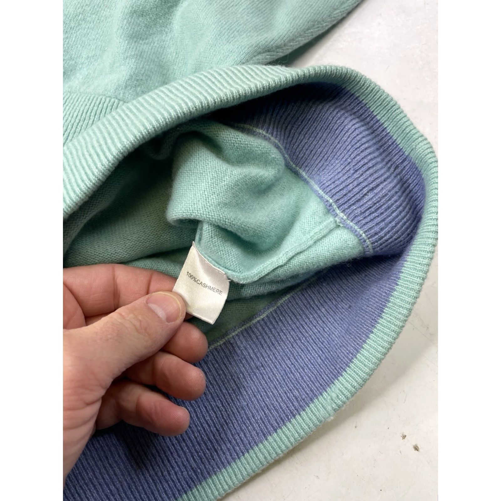 Vintage Greyson Clothiers Sweater Mens 2XL Crewneck Knit Cashmere Teal Pullover Golf Casual Logo Heavyweight Size US XXL / EU 58 / 5 - 4 Thumbnail