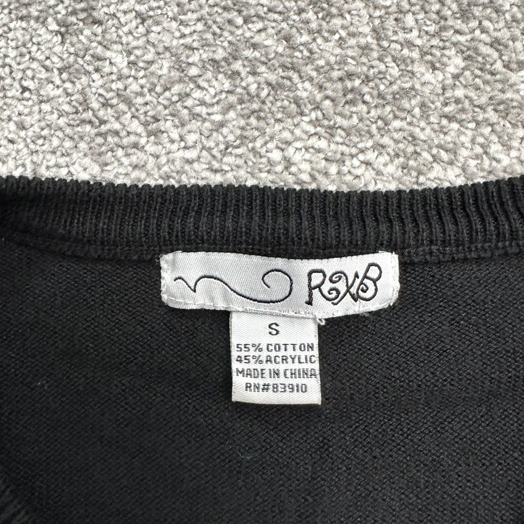 Vintage VINTAGE RXB Women's Cardigan Sweater S Black Knit Button Up Lightweight Long Sleeve Fall Spring Casual Size S / US 4 / IT 40 - 4 Thumbnail